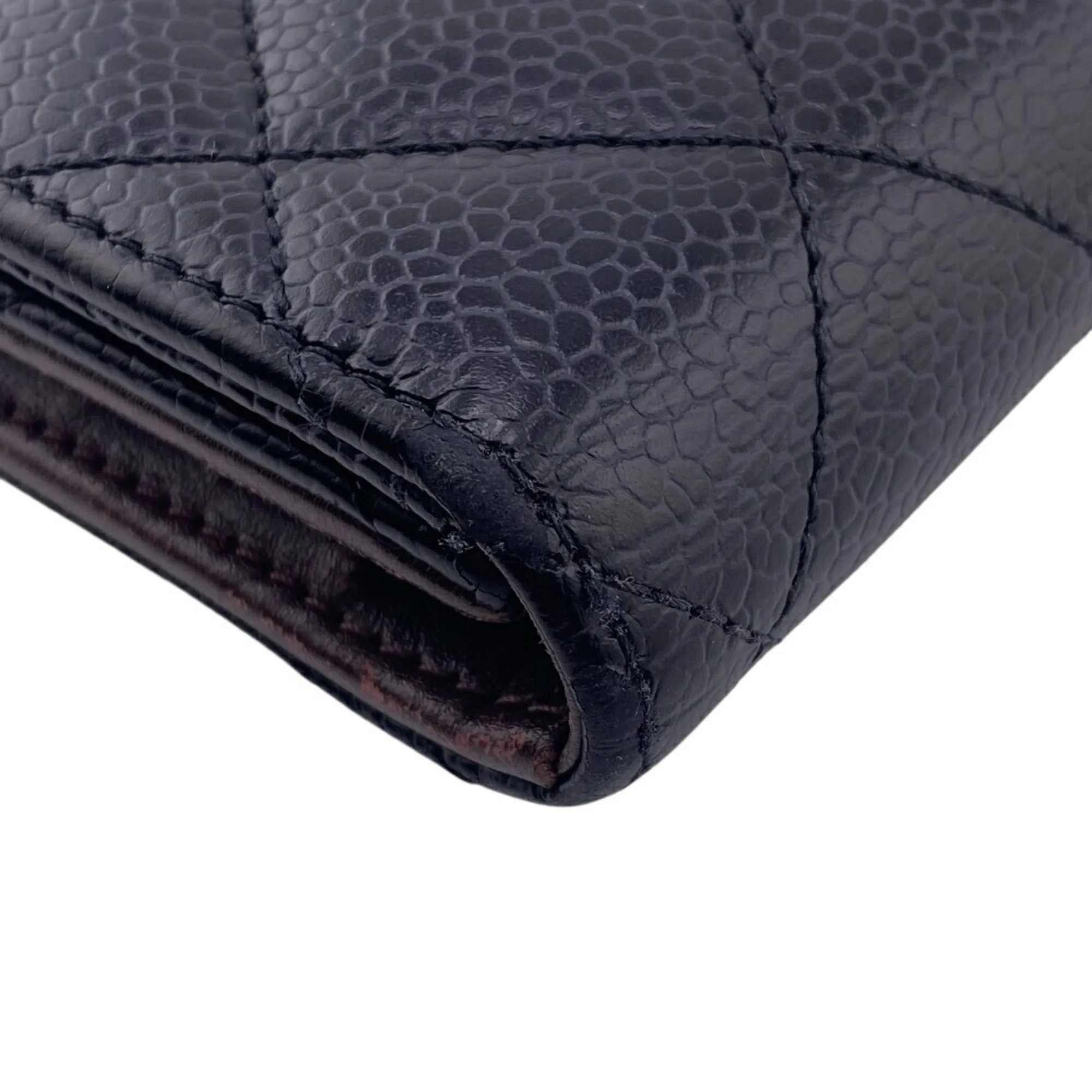 Chanel Caviar Leather Wallet (Tri-Fold) (Pre-Owned)