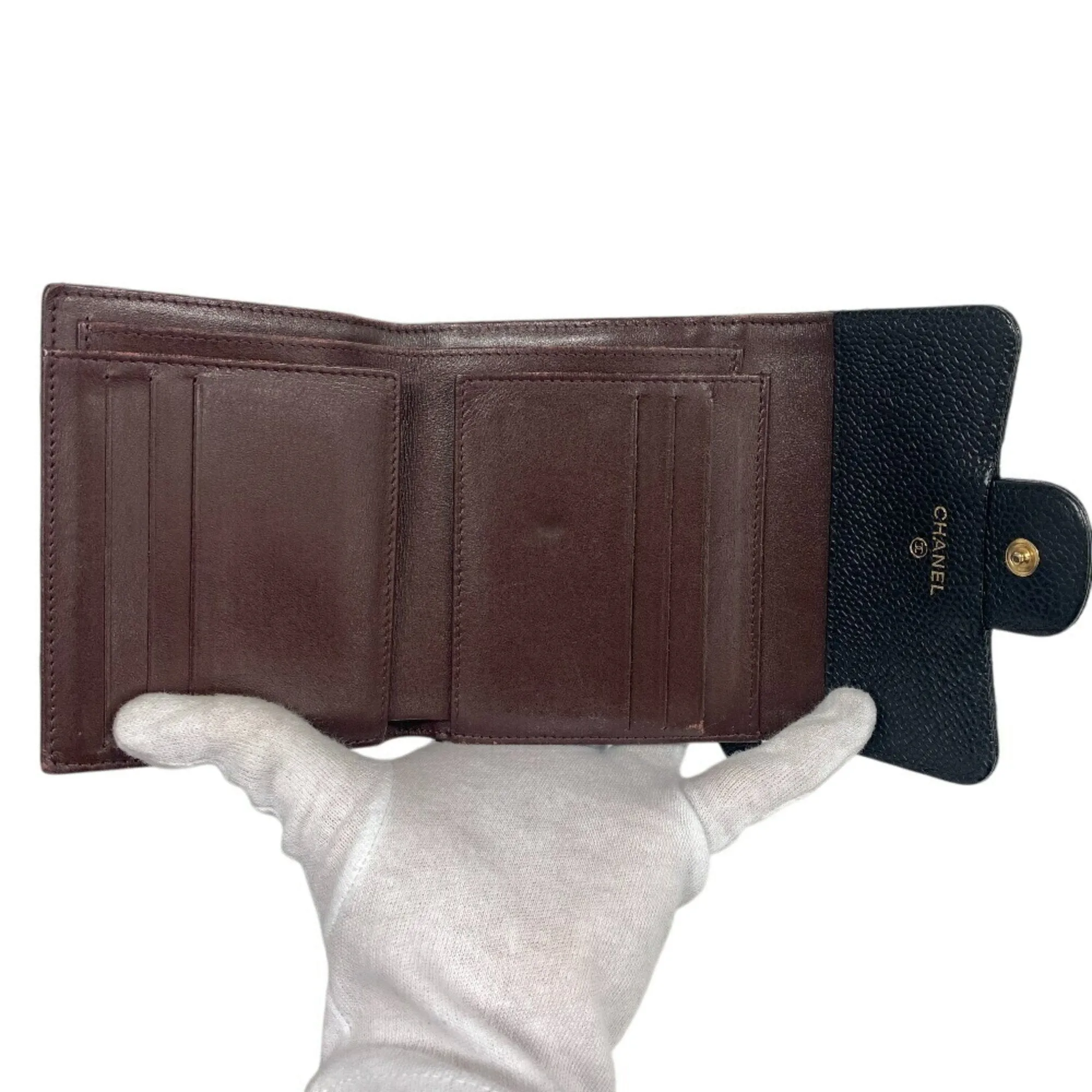 Chanel Caviar Leather Wallet (Tri-Fold) (Pre-Owned)