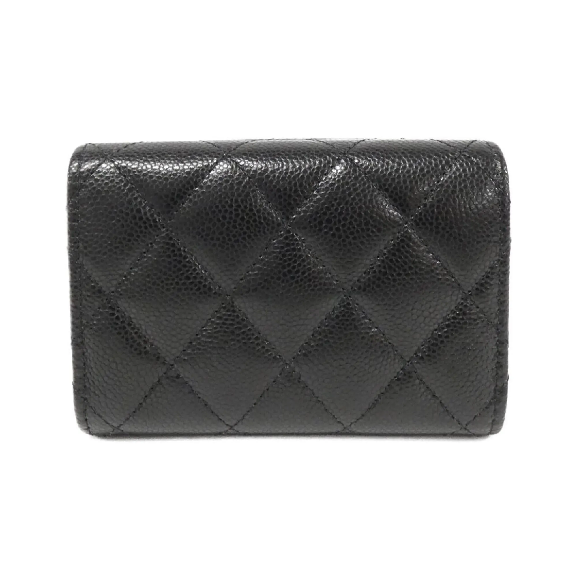 Chanel  gold Caviar Leather Wallet (Tri-Fold) (Pre-Owned)