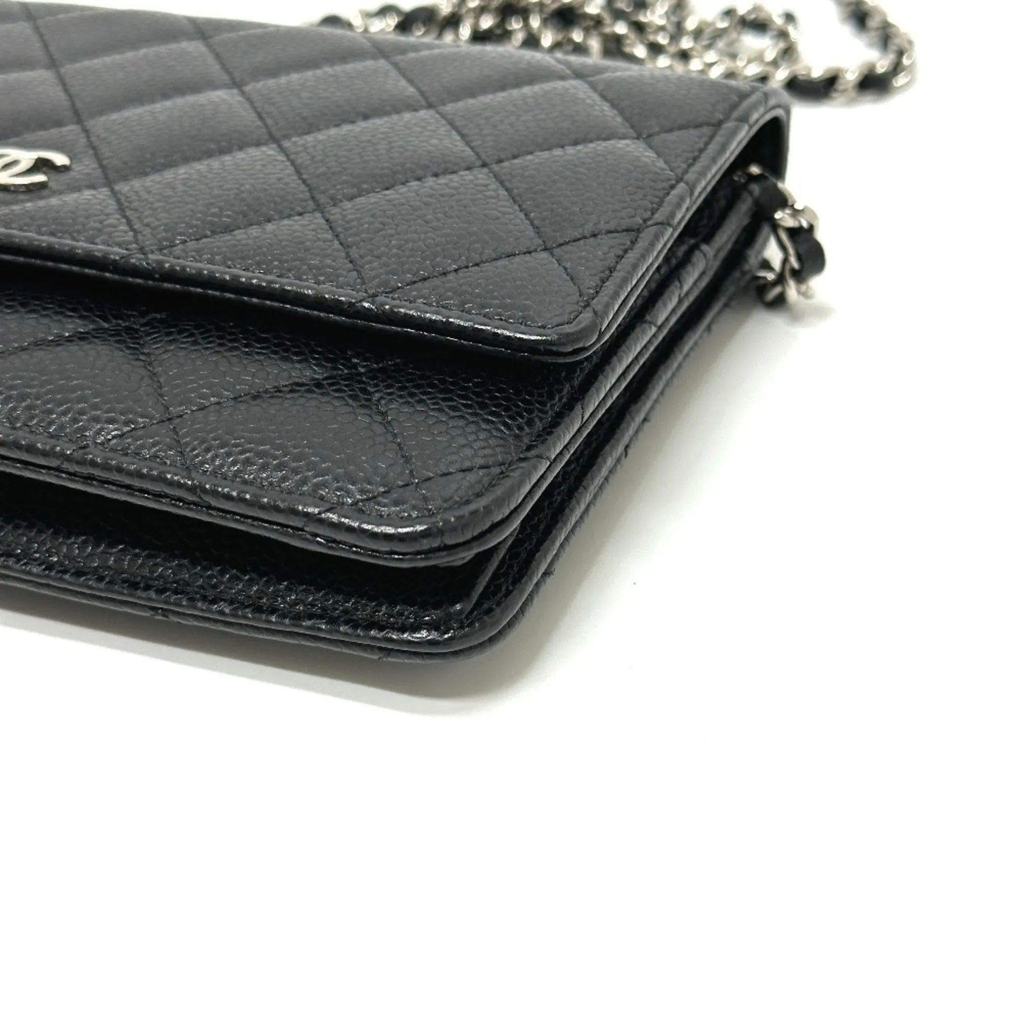 Chanel Grained Calfskin Chain/Shoulder Wallet (Pre-Owned)