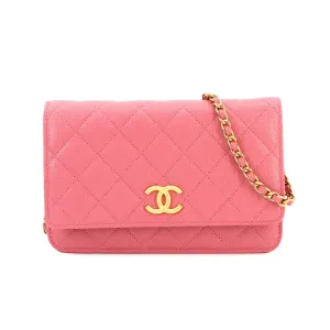 Chanel Grained Calfskin Chain/Shoulder Wallet (Pre-Owned)