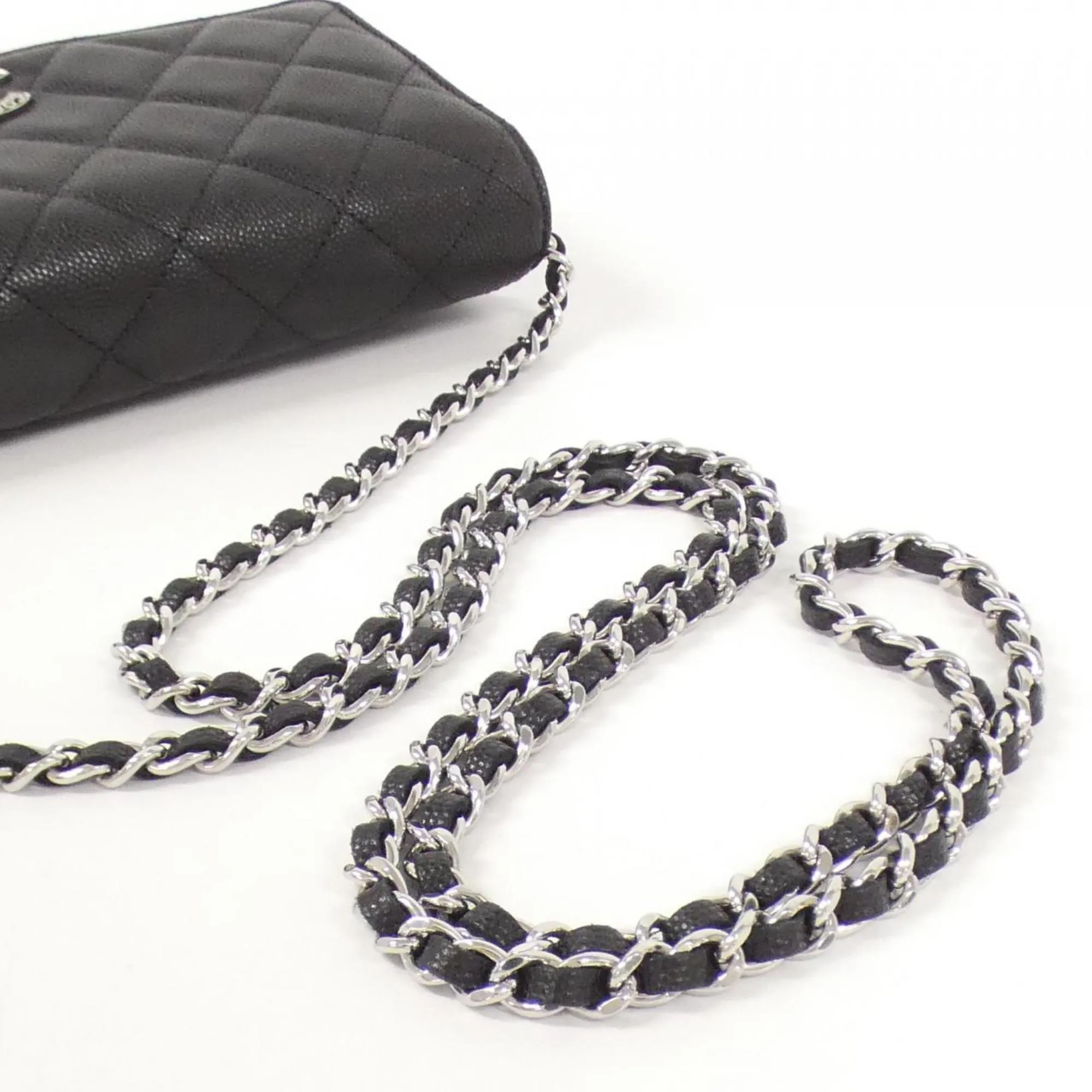 Chanel Grained Calfskin Chain/Shoulder Wallet (Pre-Owned)