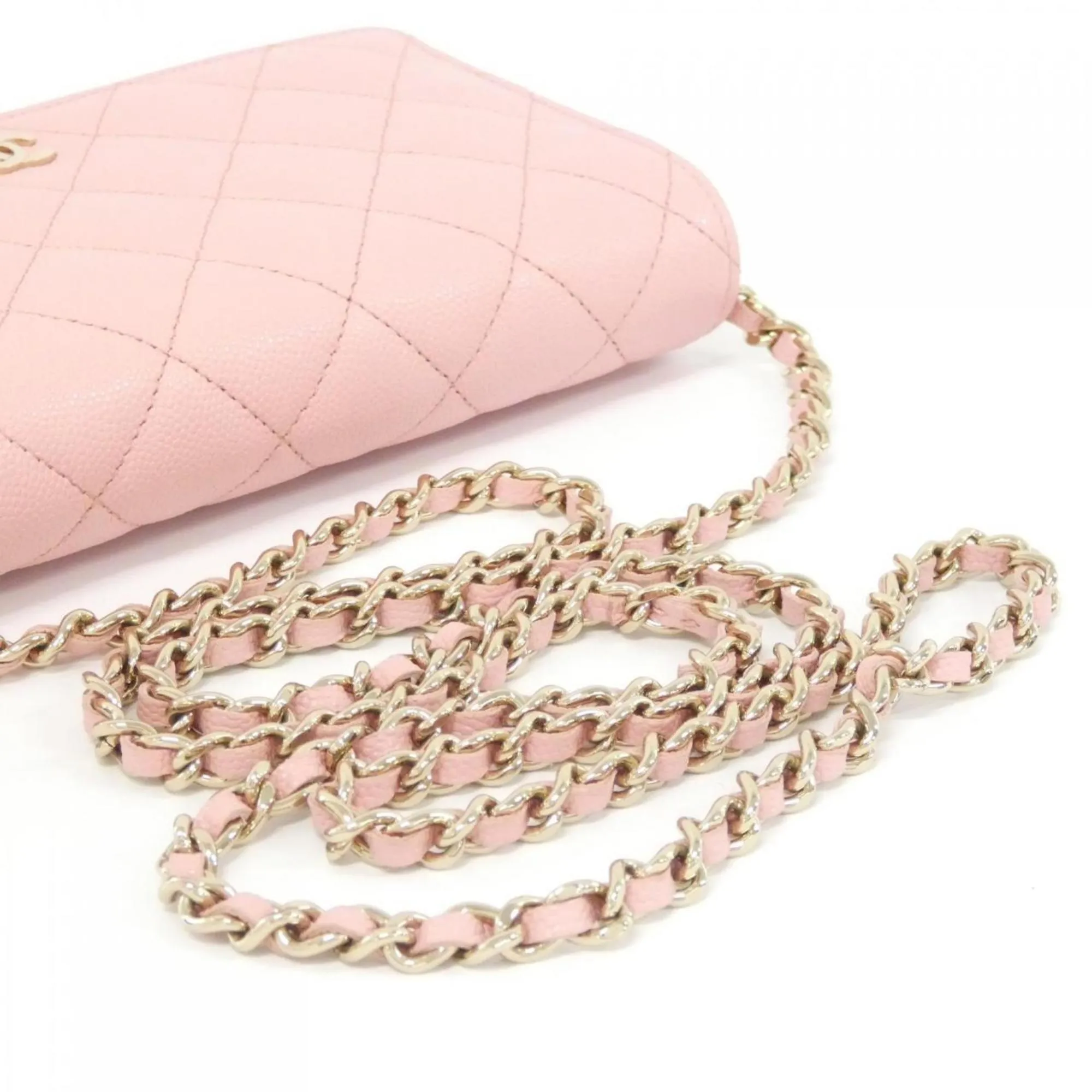 Chanel Grained Calfskin Chain/Shoulder Wallet (Pre-Owned)