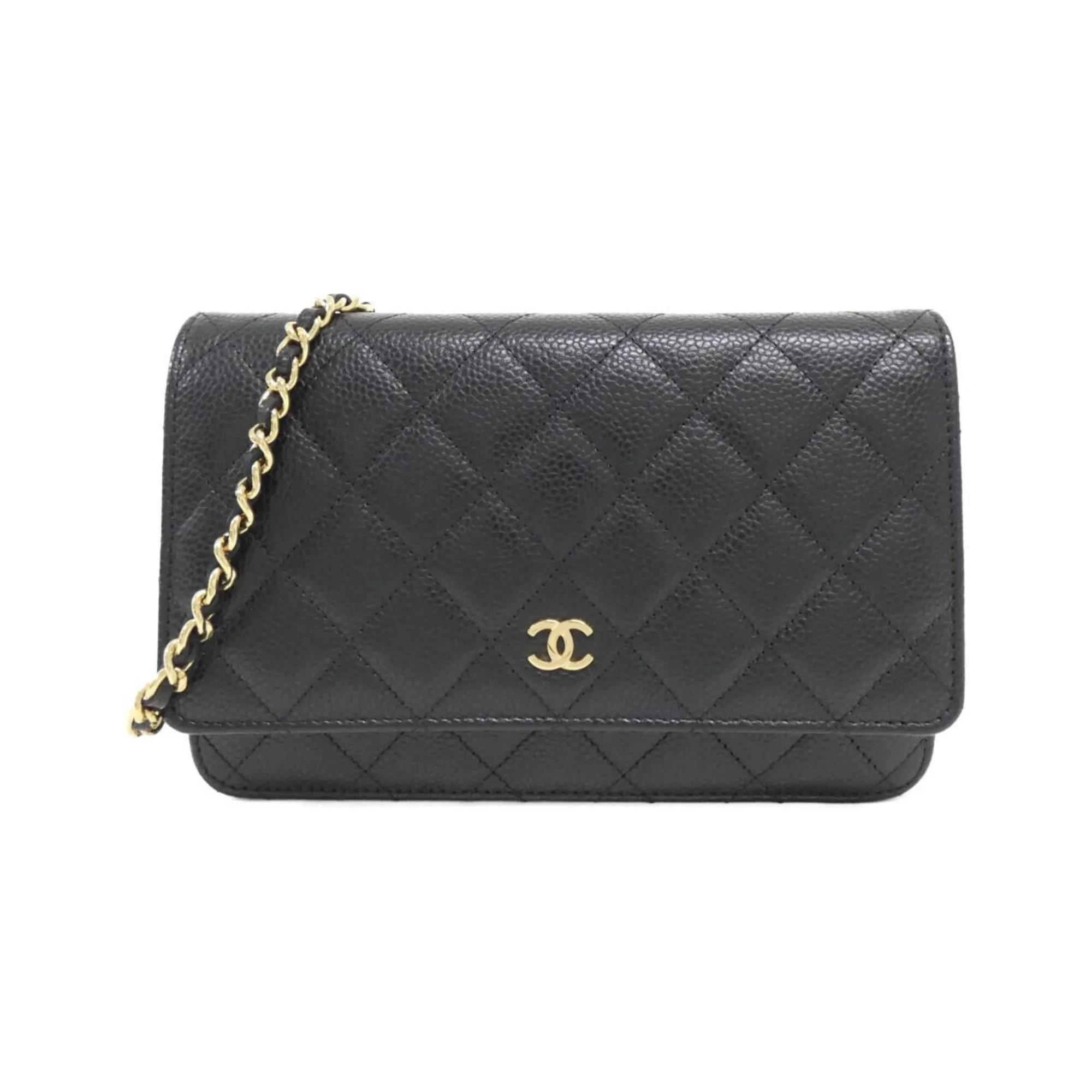 Chanel  Grained Calfskin Chain/Shoulder Wallet (Pre-Owned)