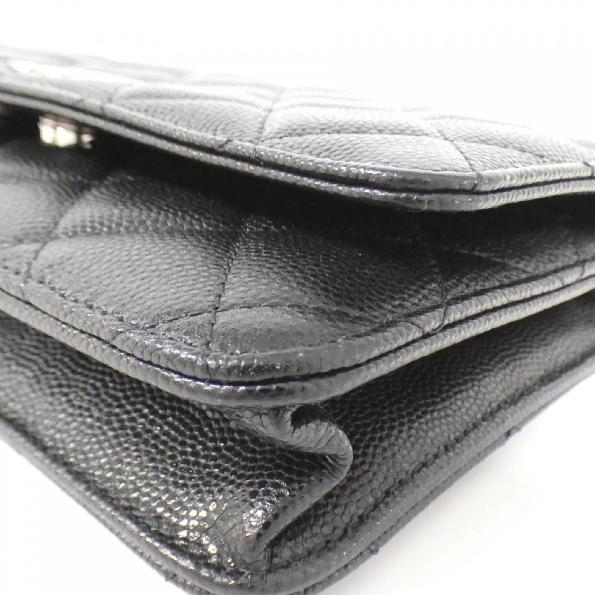 Chanel Grained Calfskin Chain/Shoulder Wallet (Pre-Owned)
