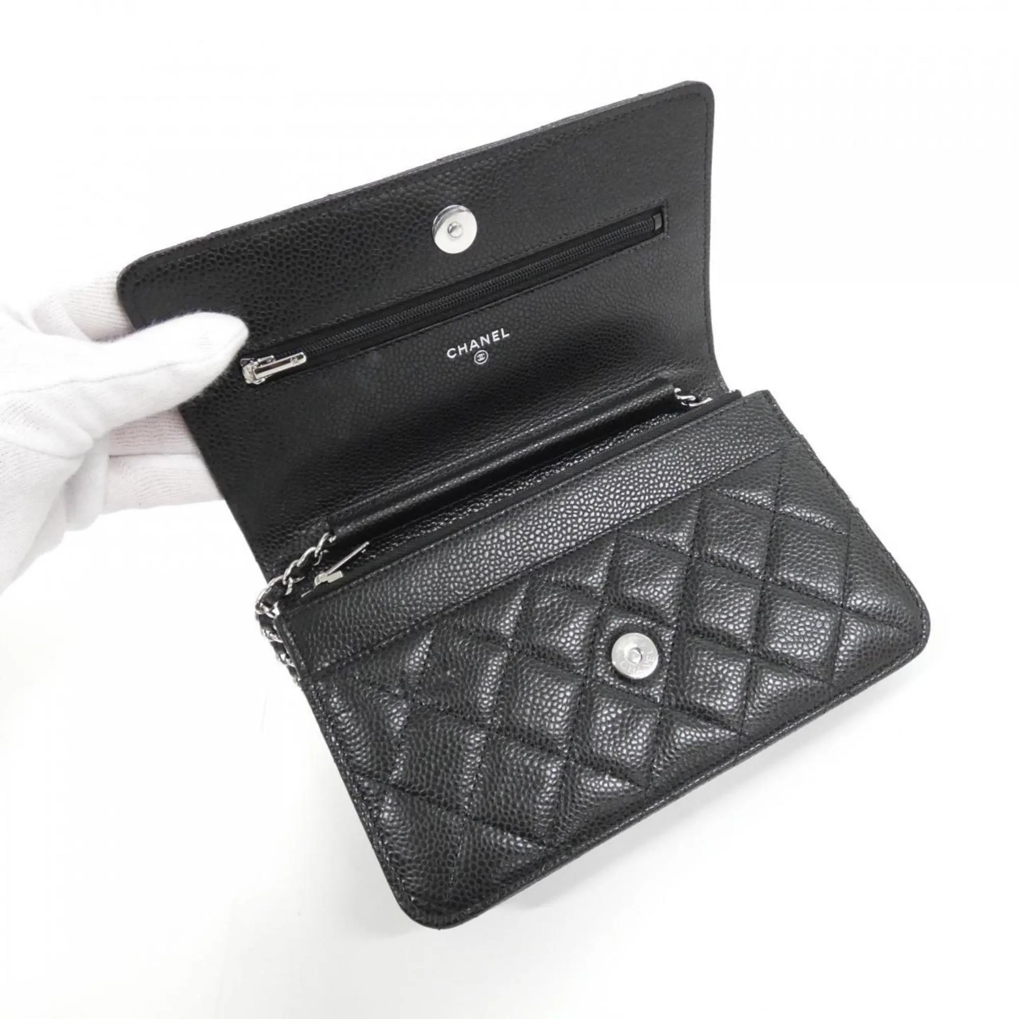 Chanel  Grained Calfskin Chain/Shoulder Wallet (Pre-Owned)