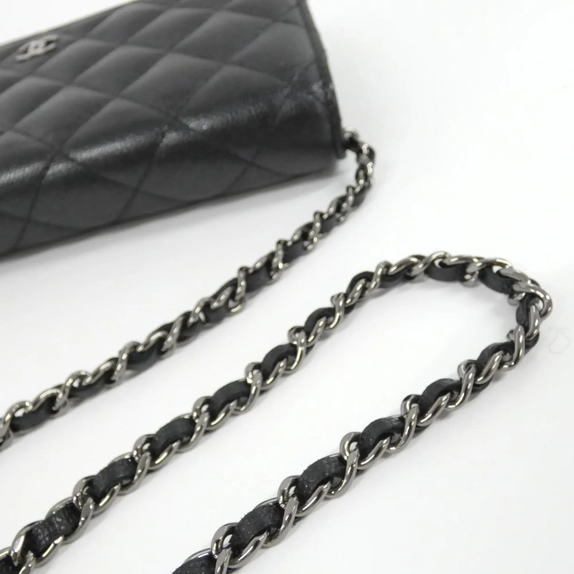 Chanel Grained Calfskin Chain/Shoulder Wallet (Pre-Owned)