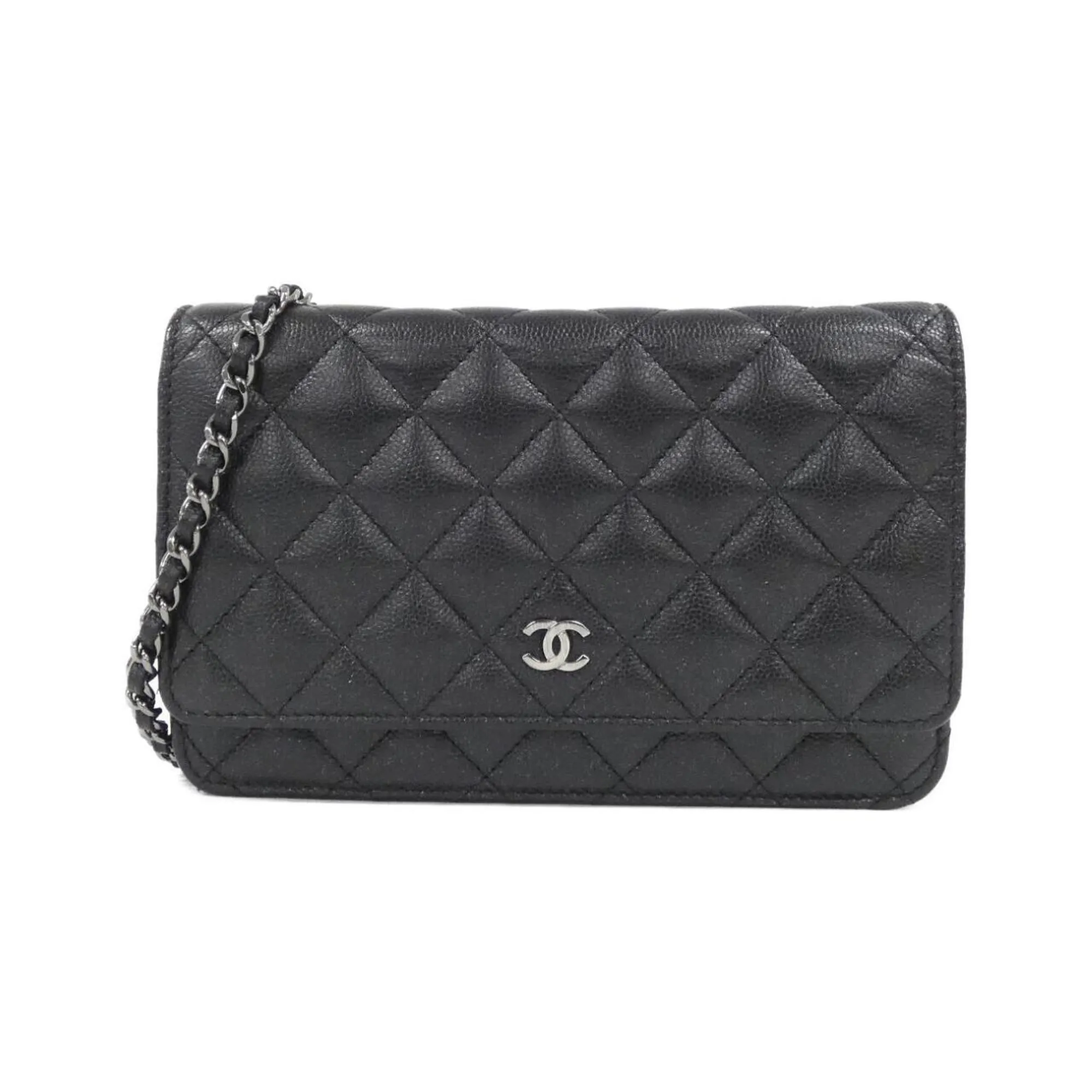 Chanel Grained Calfskin Chain/Shoulder Wallet (Pre-Owned)