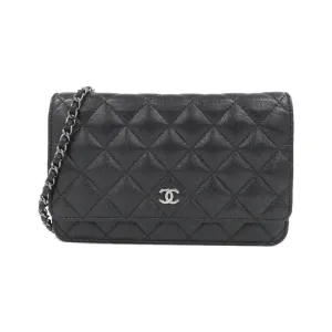 Chanel Grained Calfskin Chain/Shoulder Wallet (Pre-Owned)