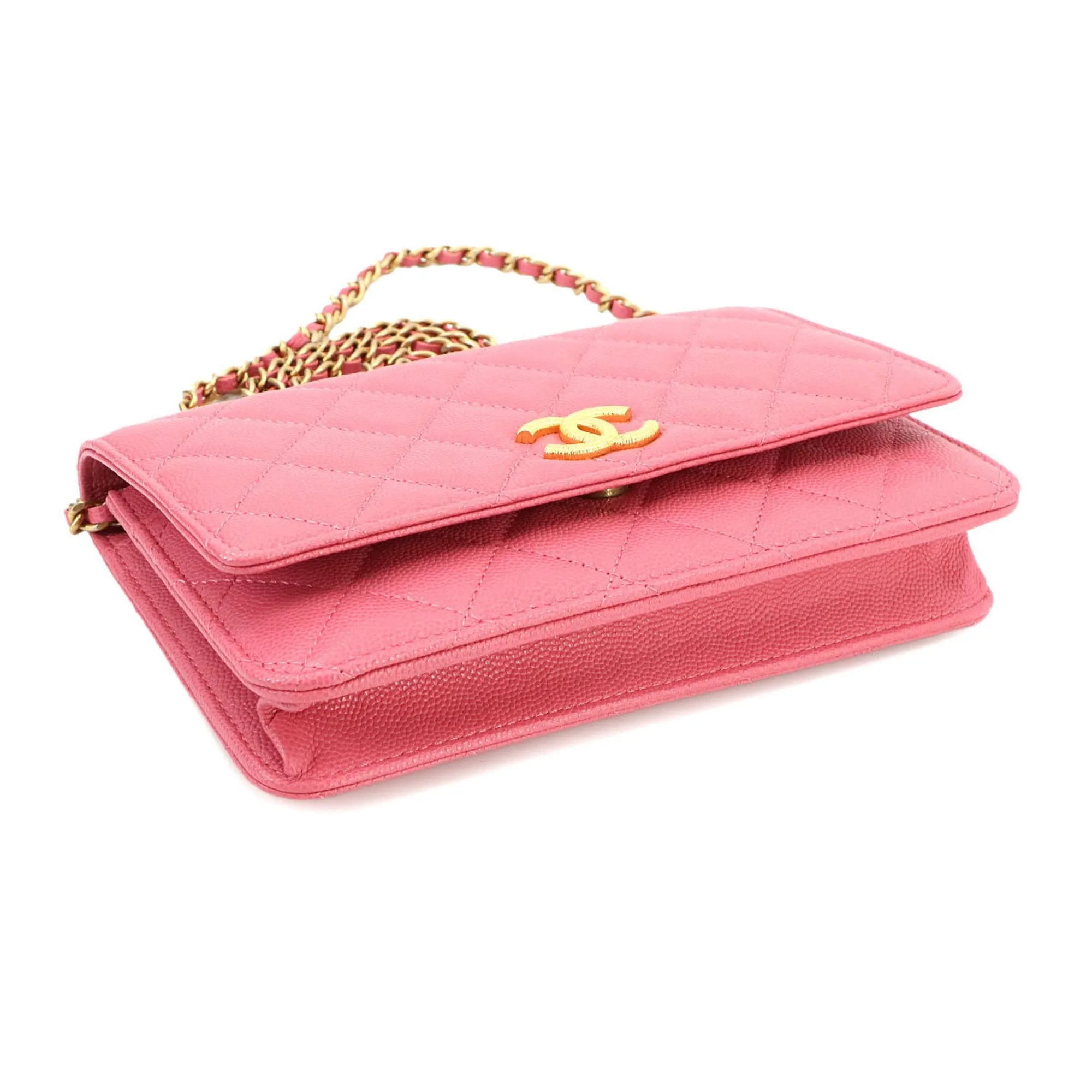 Chanel Grained Calfskin Chain/Shoulder Wallet (Pre-Owned)
