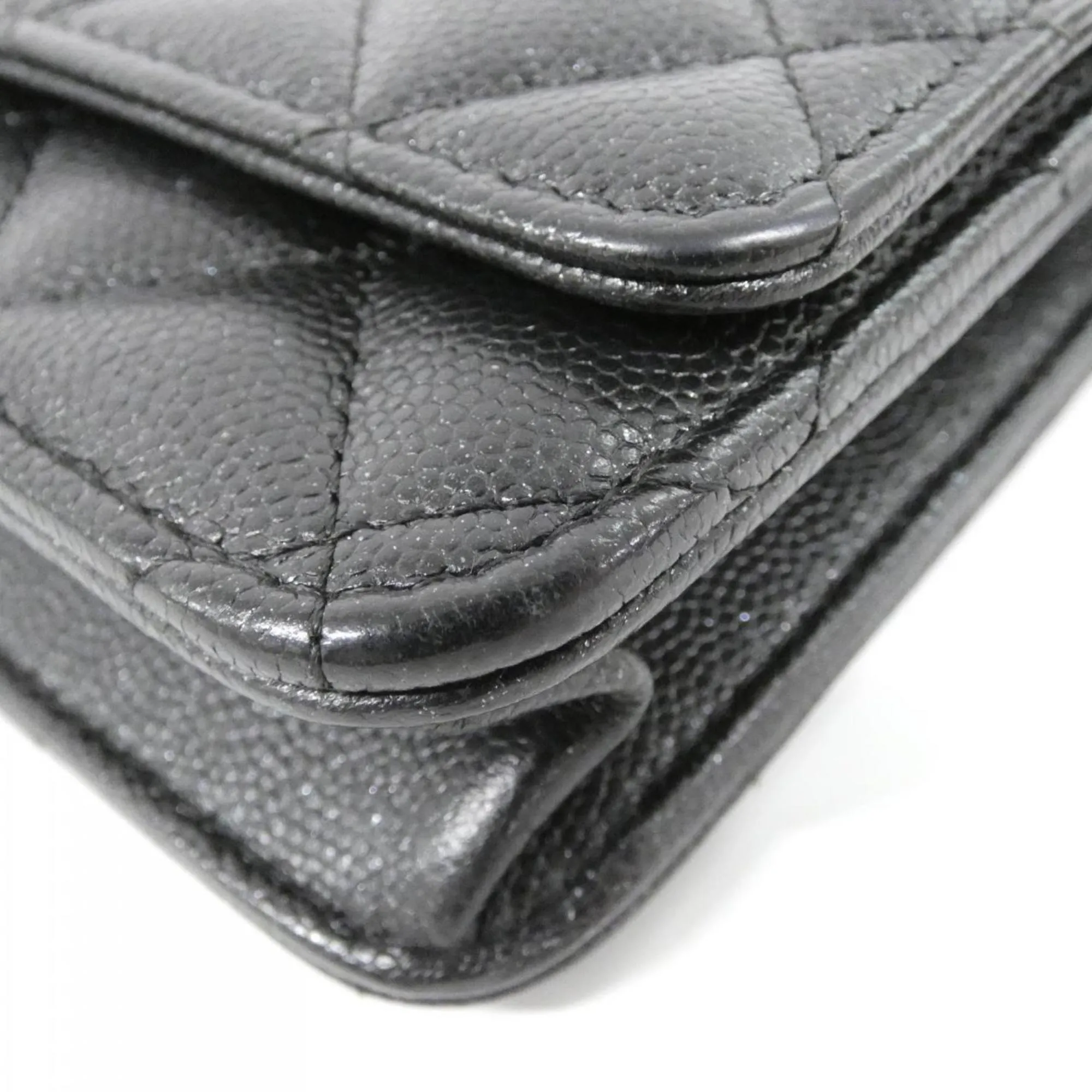Chanel Grained Calfskin Chain/Shoulder Wallet (Pre-Owned)