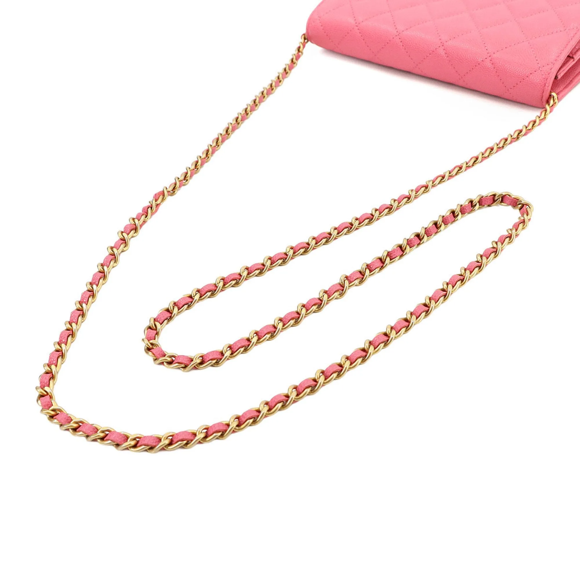 Chanel Grained Calfskin Chain/Shoulder Wallet (Pre-Owned)