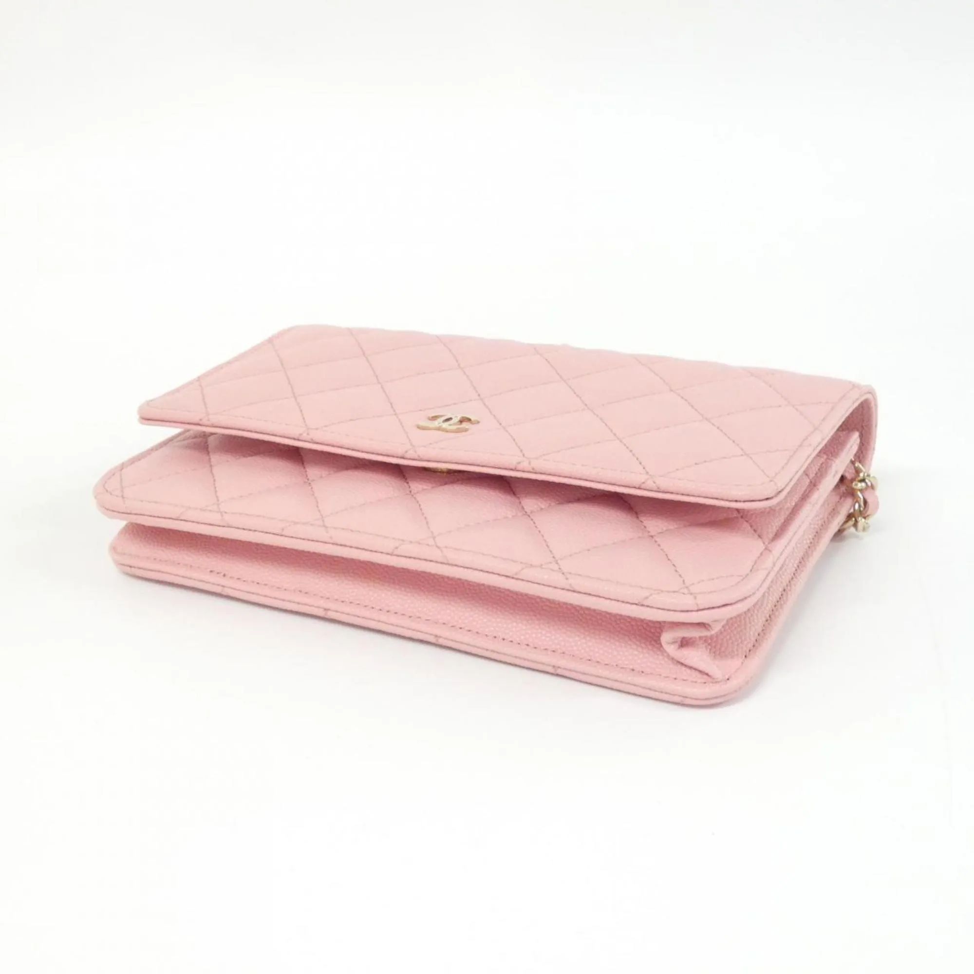 Chanel Grained Calfskin Chain/Shoulder Wallet (Pre-Owned)