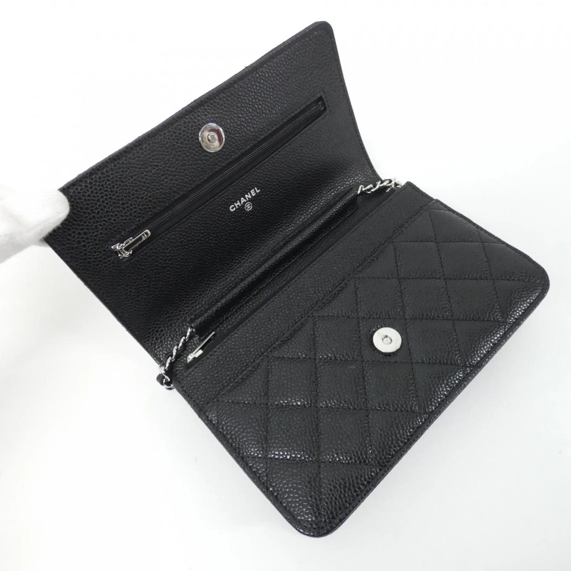 Chanel  Grained Calfskin Chain/Shoulder Wallet (Pre-Owned)