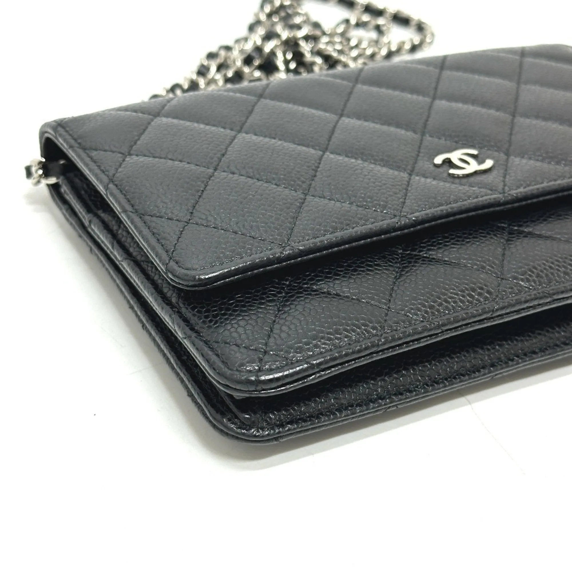 Chanel Grained Calfskin Chain/Shoulder Wallet (Pre-Owned)
