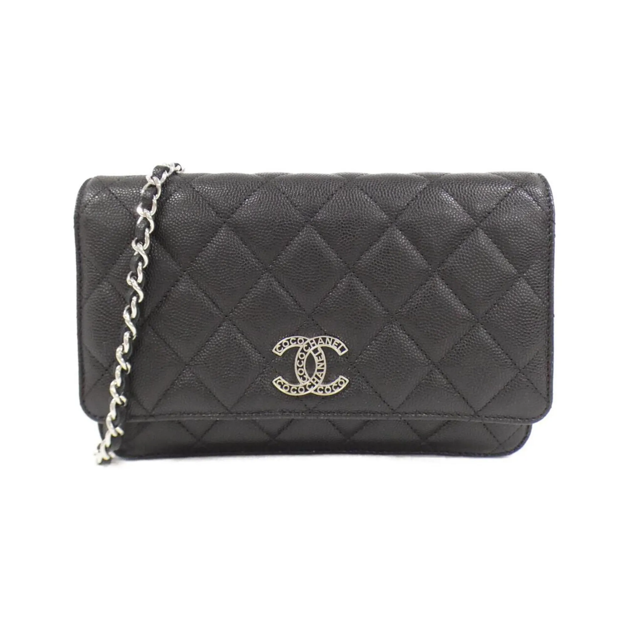 Chanel Grained Calfskin Chain/Shoulder Wallet (Pre-Owned)