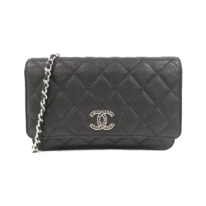 Chanel Grained Calfskin Chain/Shoulder Wallet (Pre-Owned)