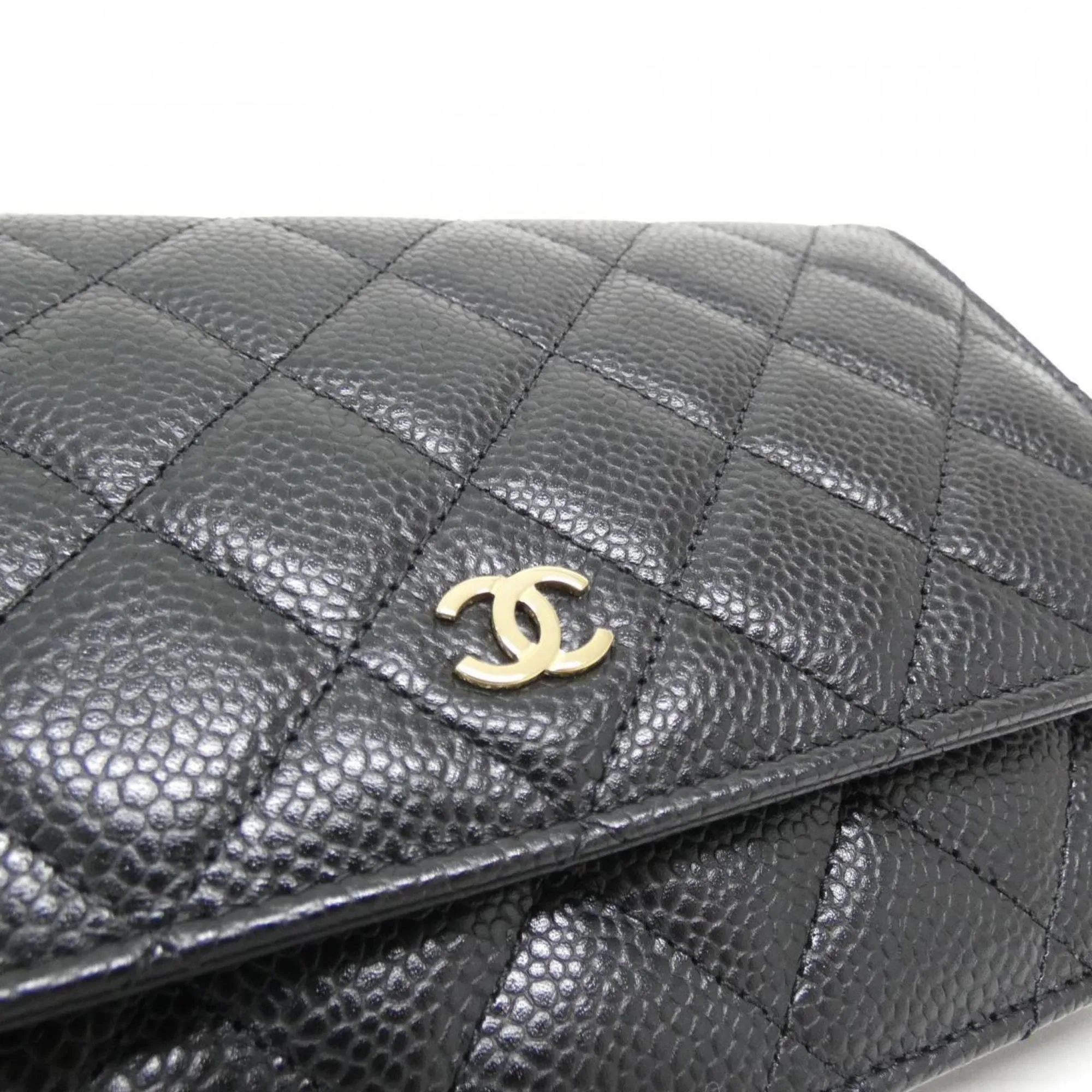 Chanel  Grained Calfskin Chain/Shoulder Wallet (Pre-Owned)