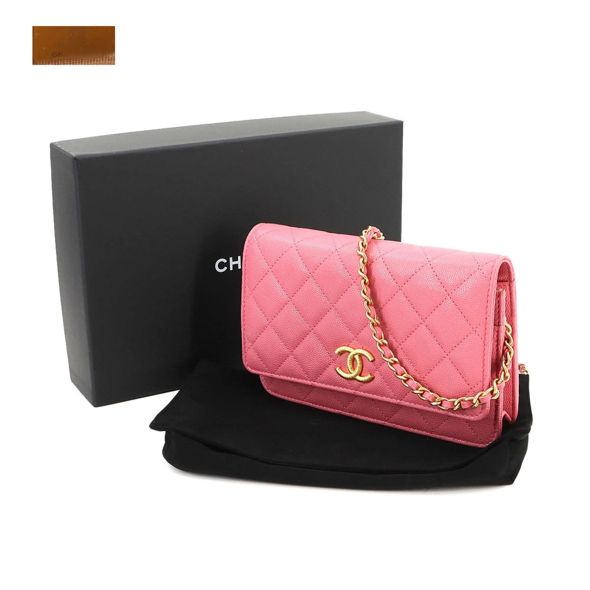 Chanel Grained Calfskin Chain/Shoulder Wallet (Pre-Owned)