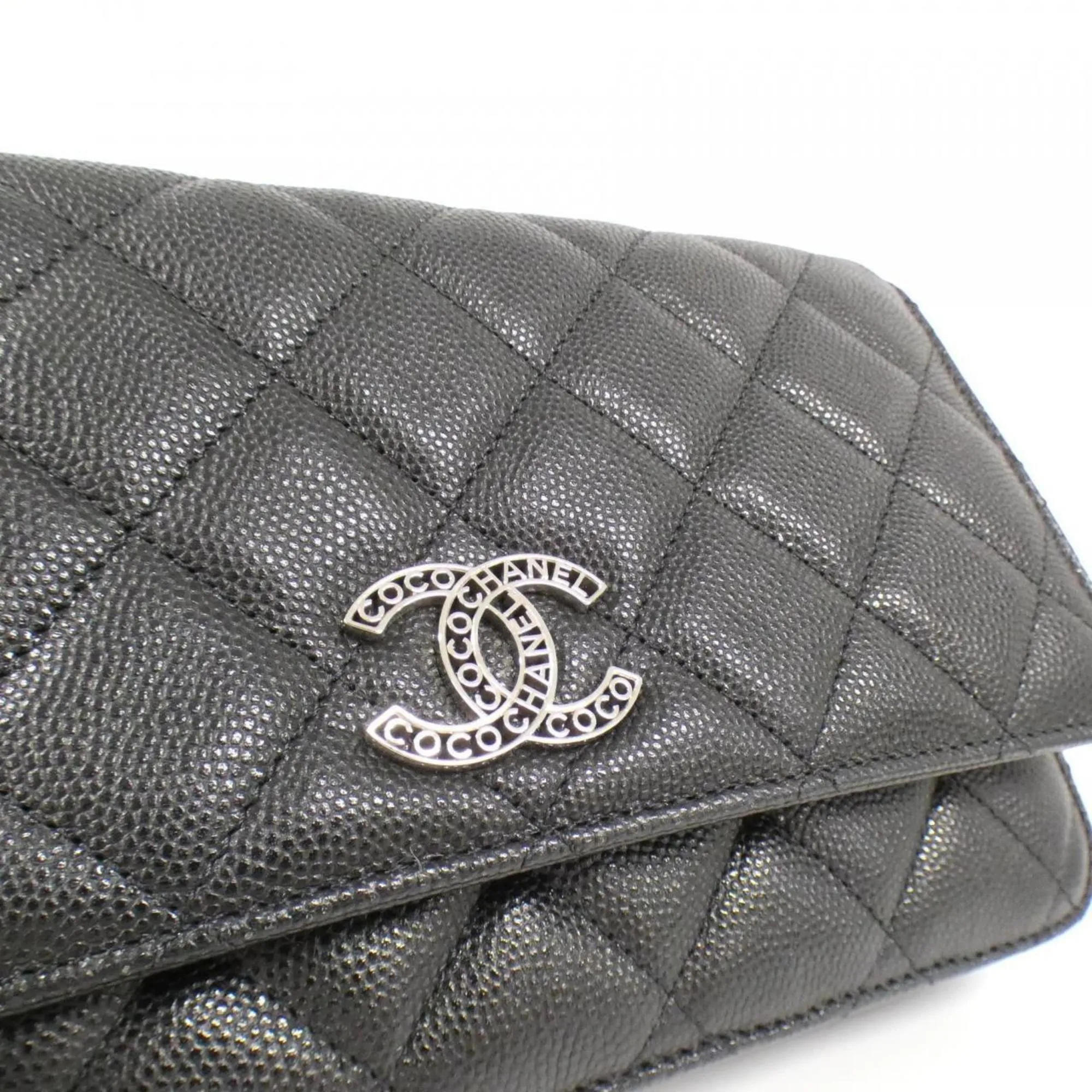 Chanel Grained Calfskin Chain/Shoulder Wallet (Pre-Owned)
