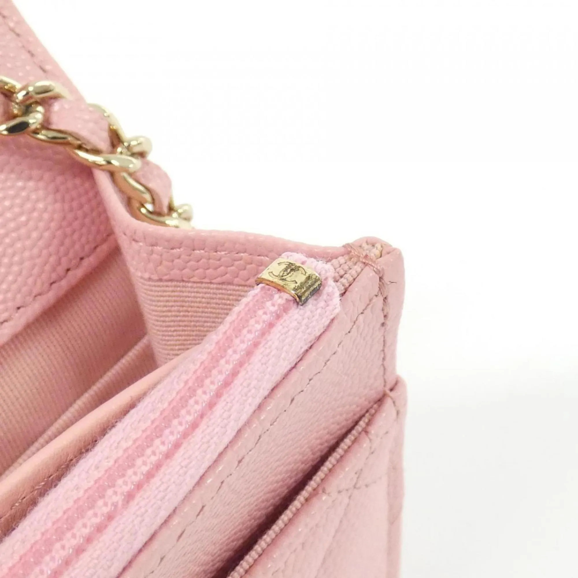 Chanel Grained Calfskin Chain/Shoulder Wallet (Pre-Owned)