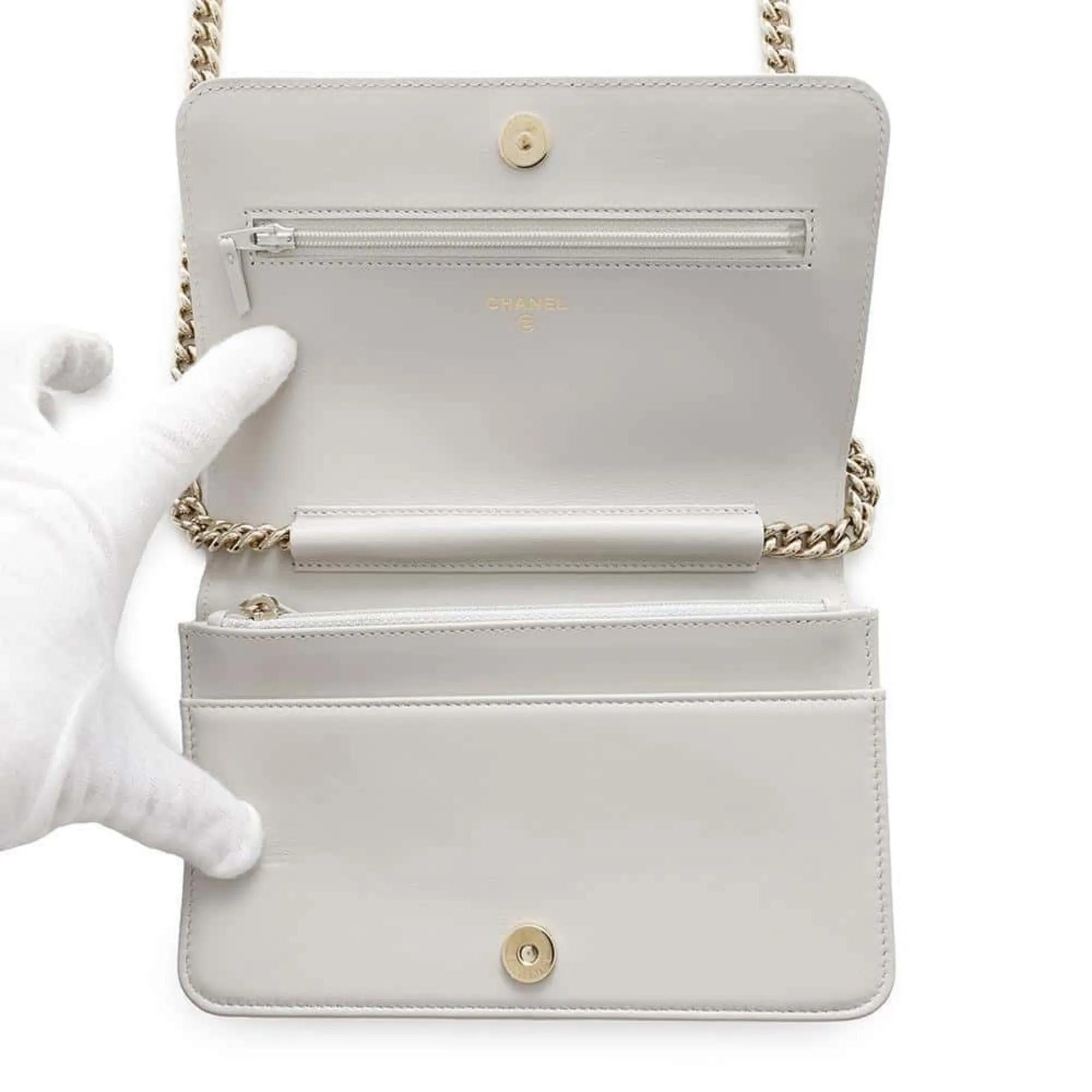Chanel Grained Calfskin Chain/Shoulder Wallet (Pre-Owned)