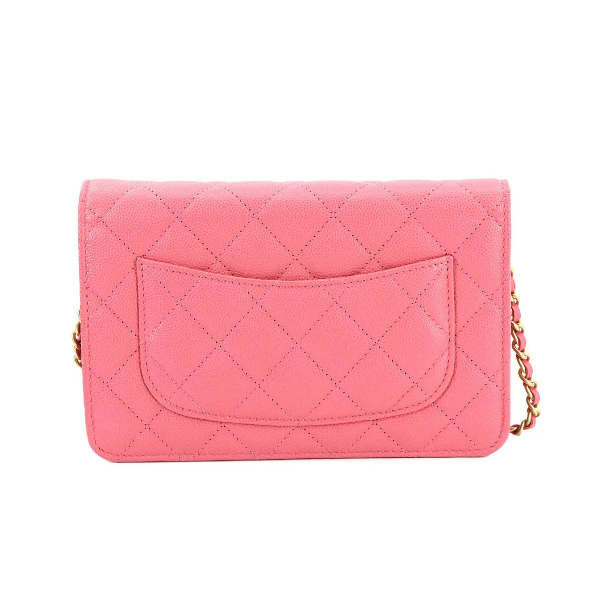 Chanel Grained Calfskin Chain/Shoulder Wallet (Pre-Owned)