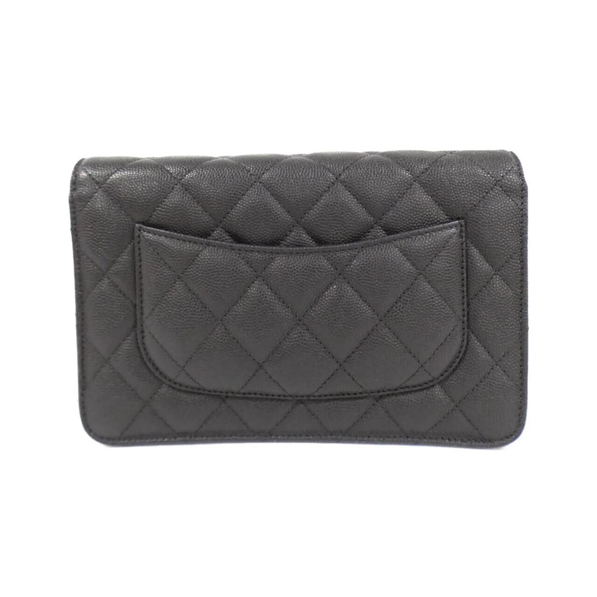 Chanel Grained Calfskin Chain/Shoulder Wallet (Pre-Owned)