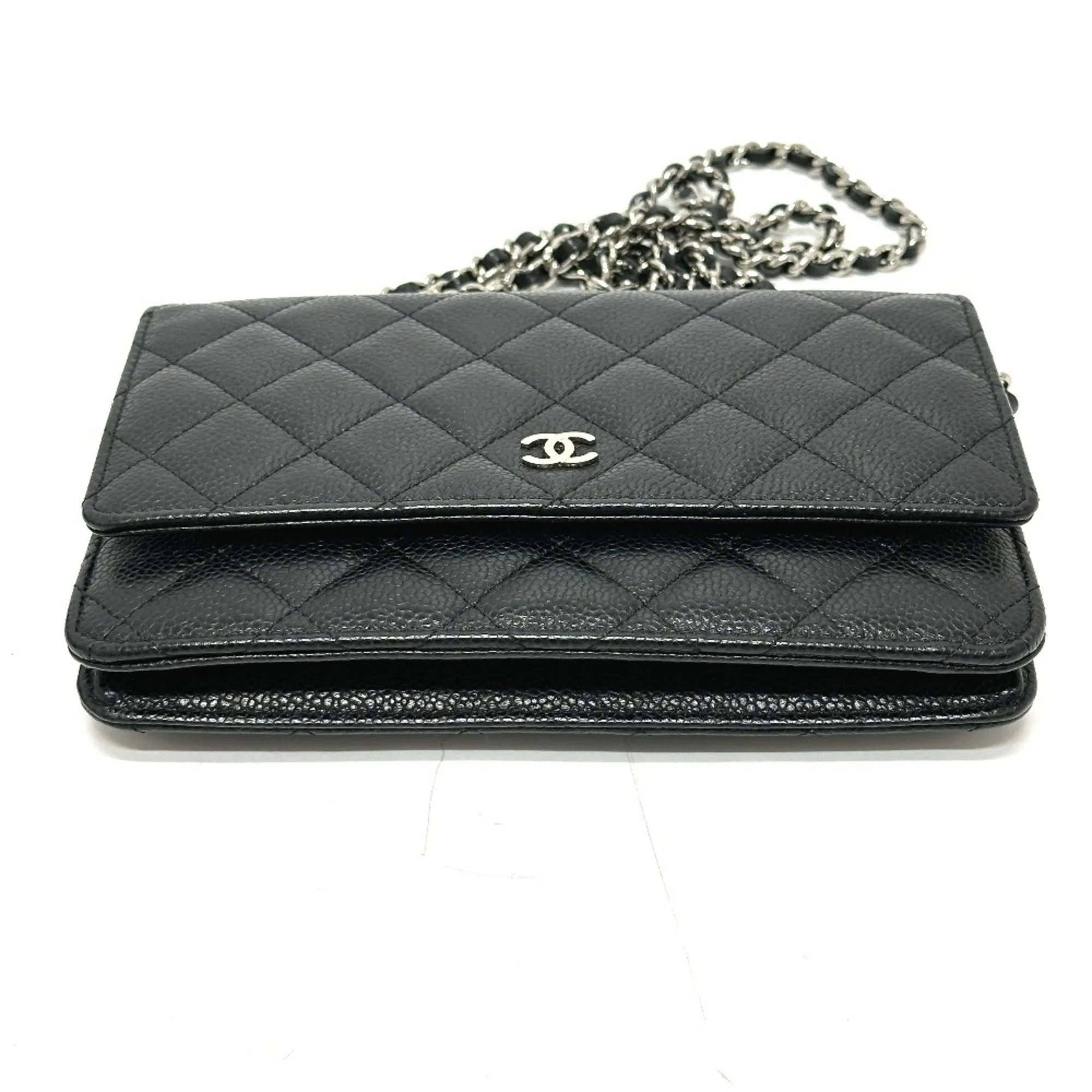 Chanel Grained Calfskin Chain/Shoulder Wallet (Pre-Owned)