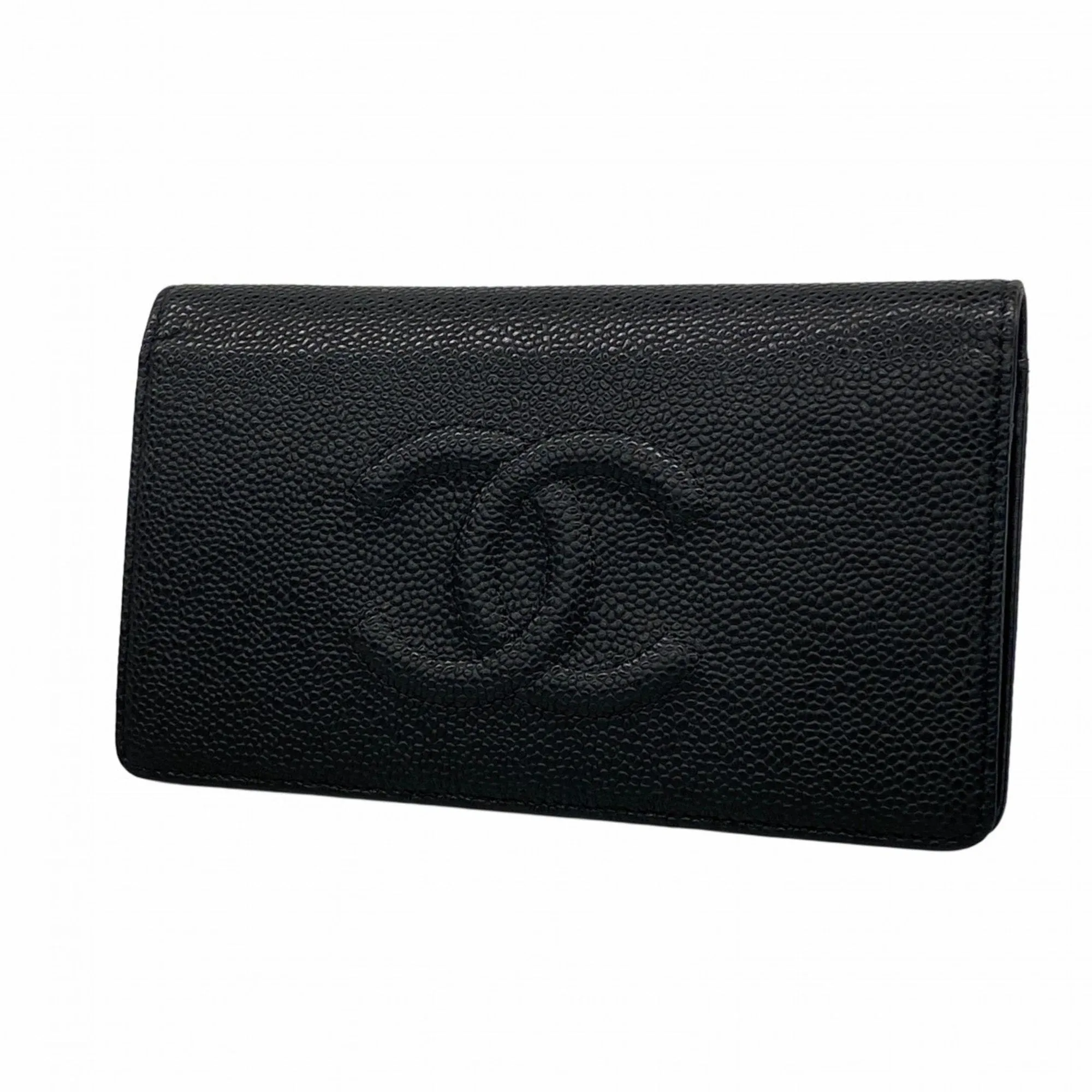 Chanel Grained Calfskin Long Wallet (Bi-Fold) (Pre-Owned)