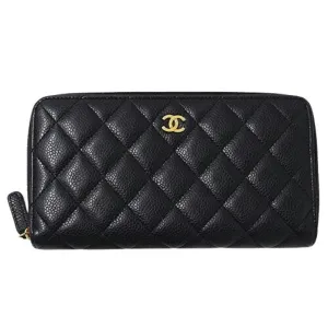 Chanel Grained Calfskin Long Wallet (Bi-Fold) (Pre-Owned)