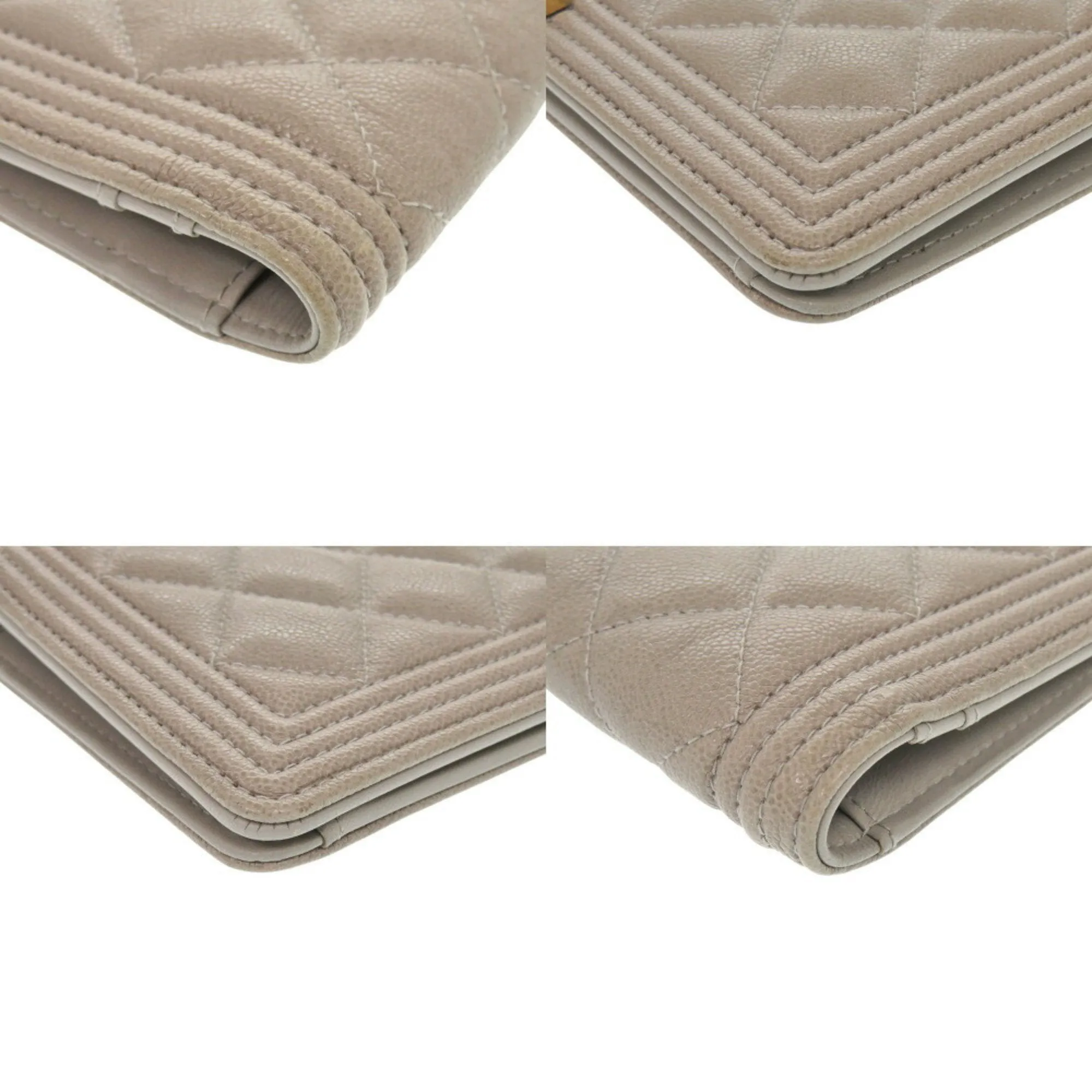Chanel Grained Calfskin Long Wallet (Bi-Fold) (Pre-Owned)