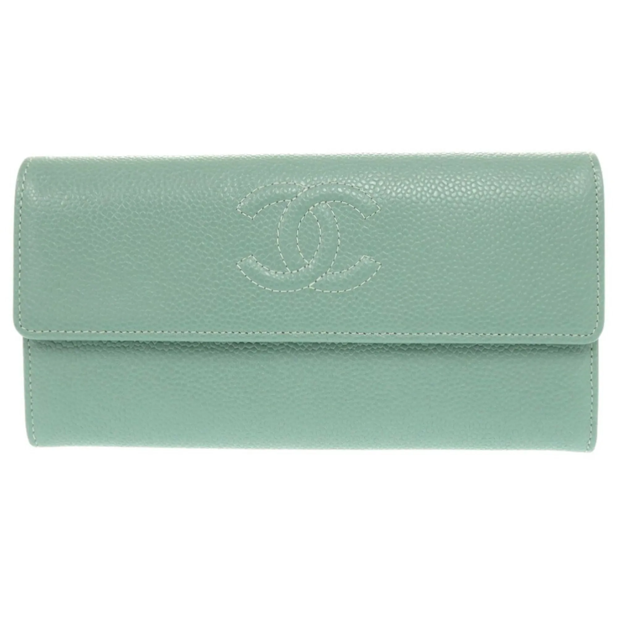 Chanel Grained Calfskin Long Wallet (Bi-Fold) (Pre-Owned)