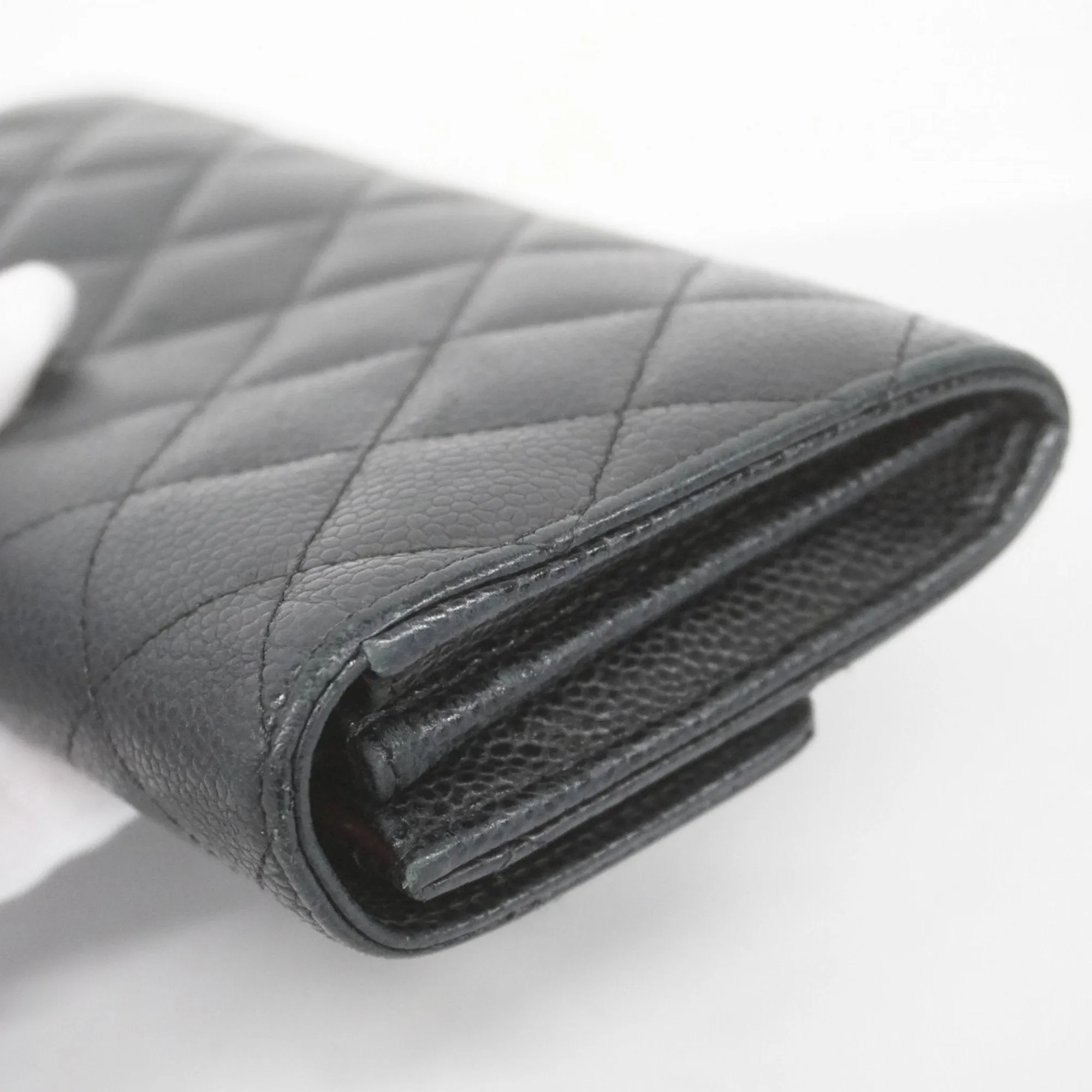 Chanel Grained Calfskin Long Wallet (Bi-Fold) (Pre-Owned)