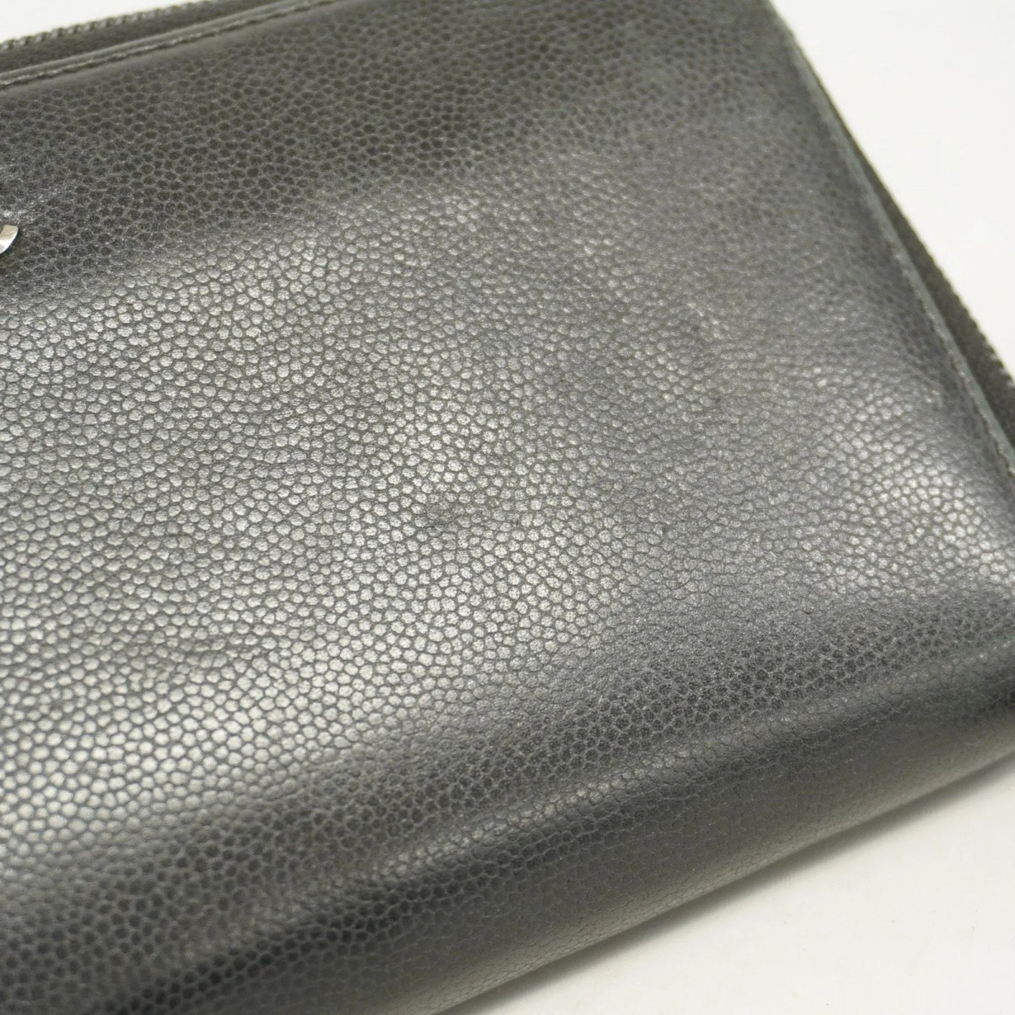 Chanel Grained Calfskin Long Wallet (Bi-Fold) (Pre-Owned)