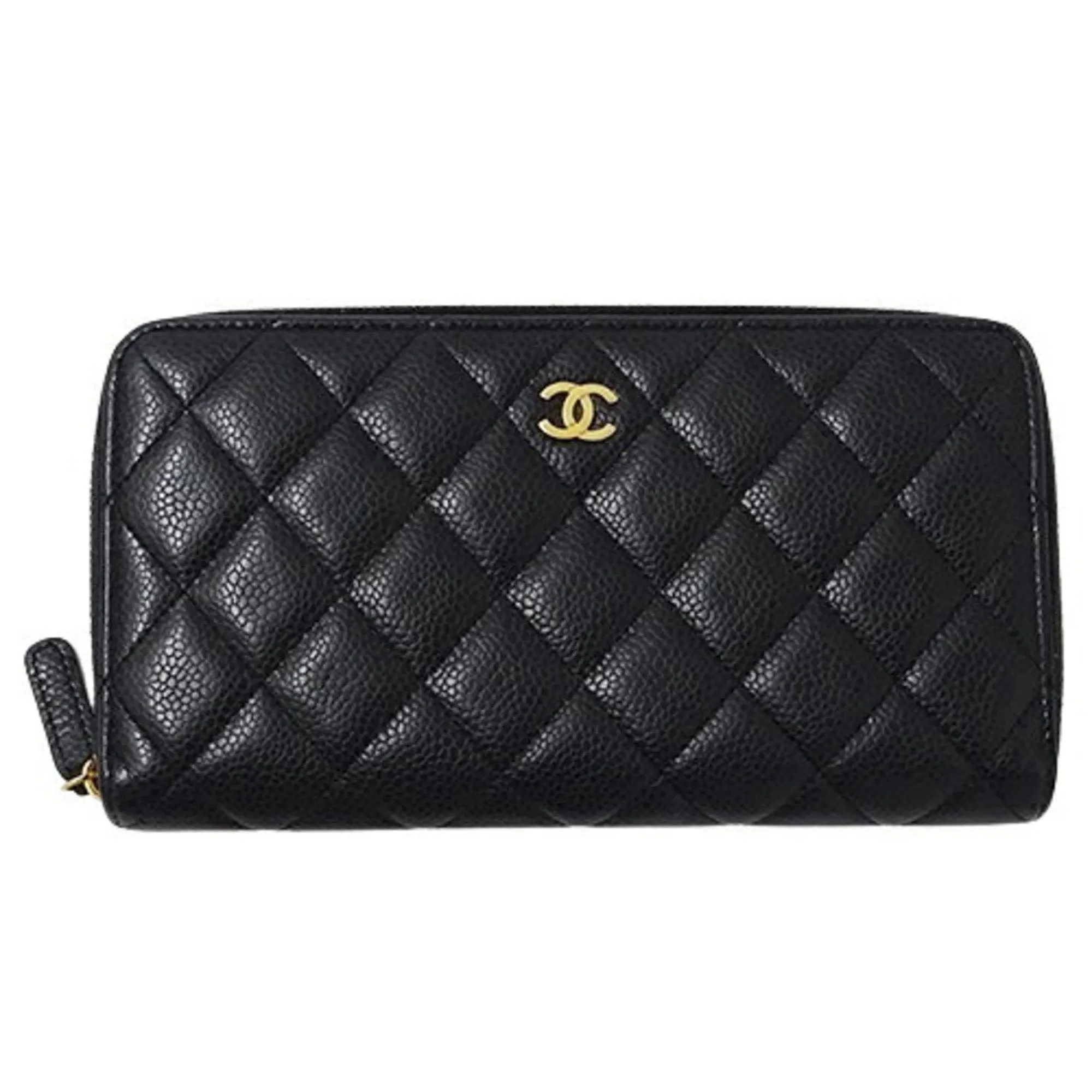 Chanel Grained Calfskin Long Wallet (Bi-Fold) (Pre-Owned)
