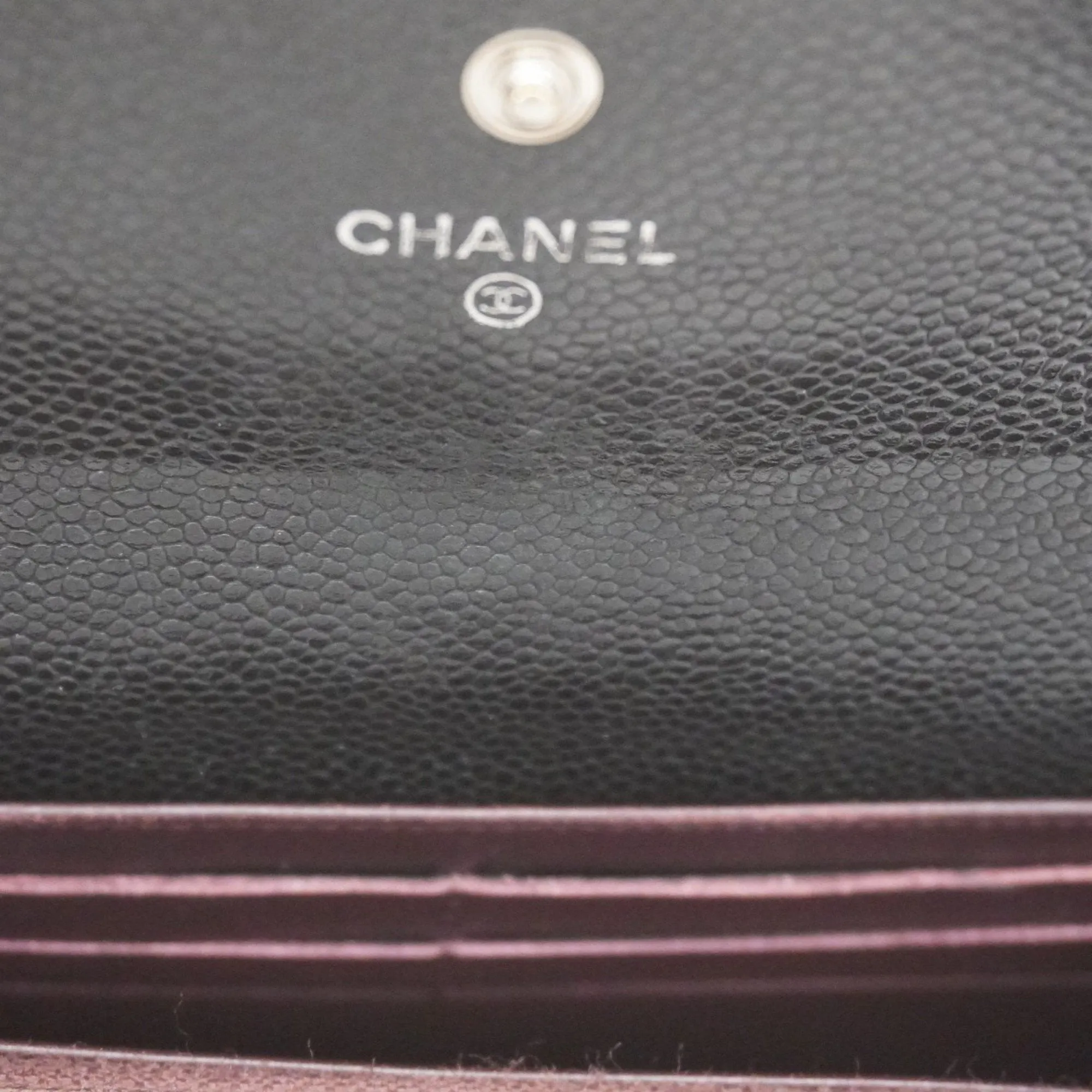 Chanel Grained Calfskin Long Wallet (Bi-Fold) (Pre-Owned)