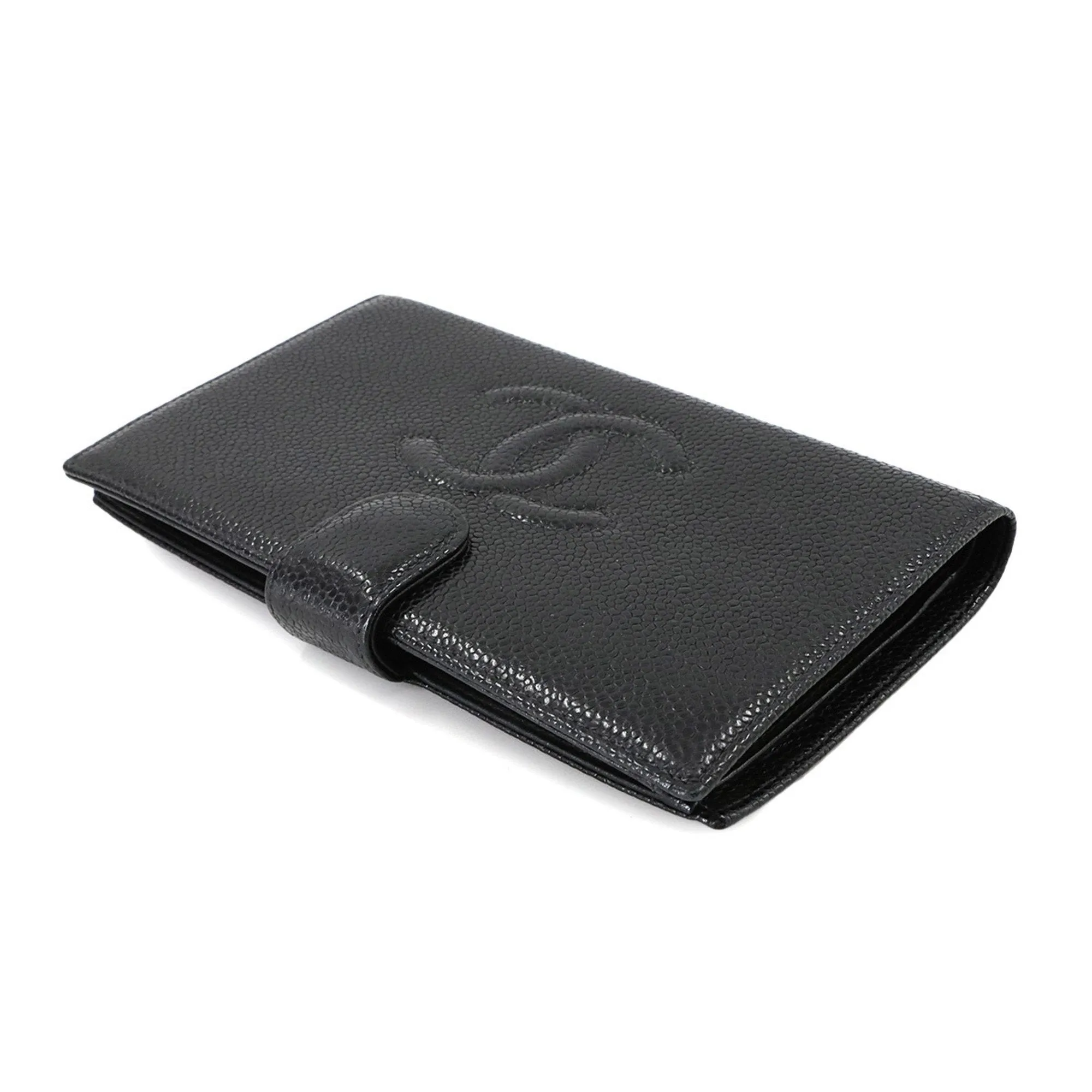 Chanel Grained Calfskin Long Wallet (Bi-Fold) (Pre-Owned)