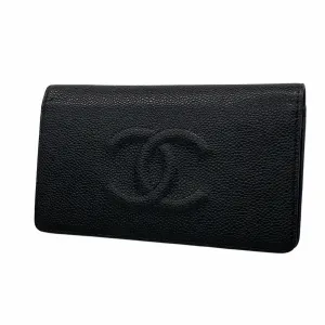 Chanel Grained Calfskin Long Wallet (Bi-Fold) (Pre-Owned)