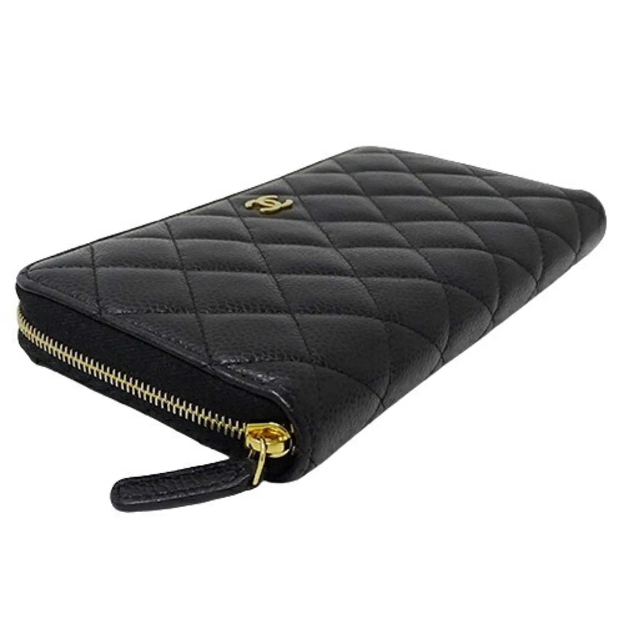 Chanel Grained Calfskin Long Wallet (Bi-Fold) (Pre-Owned)