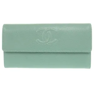 Chanel Grained Calfskin Long Wallet (Bi-Fold) (Pre-Owned)