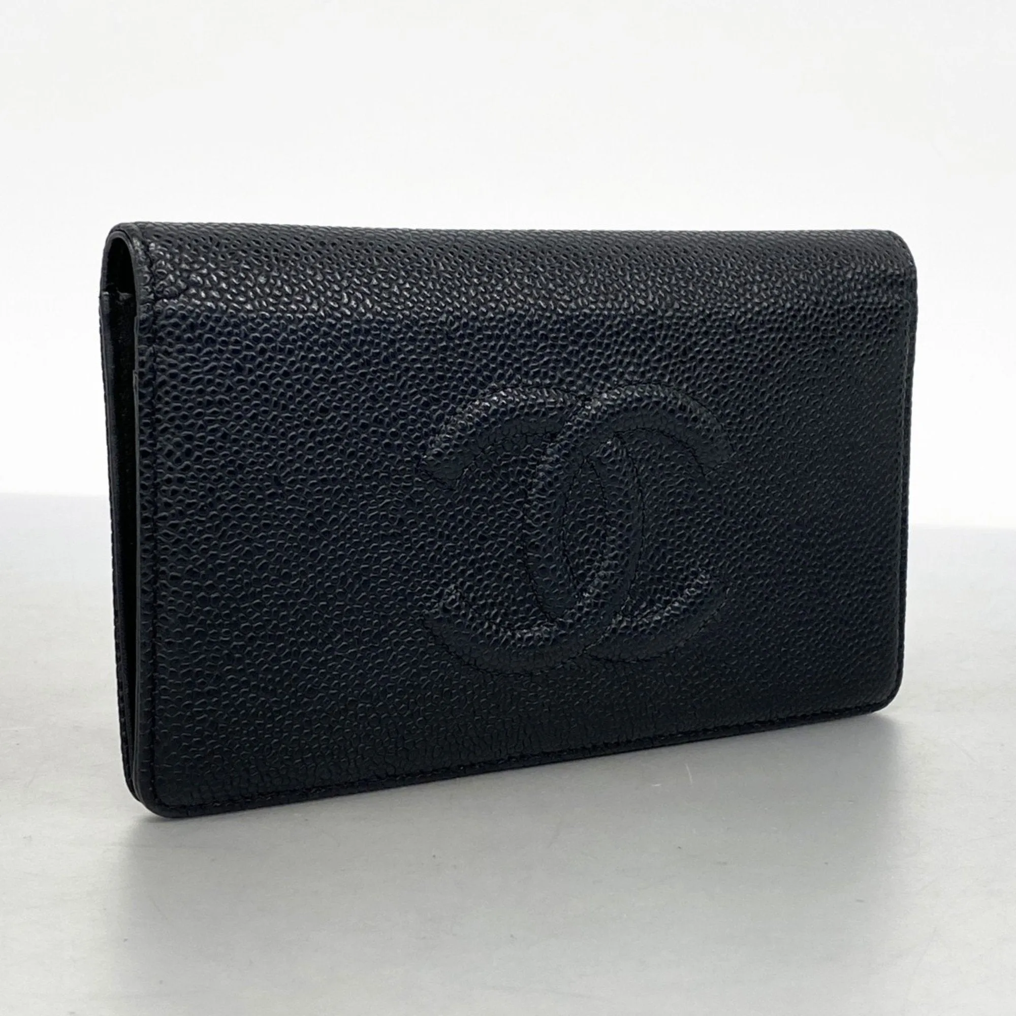 Chanel Grained Calfskin Long Wallet (Bi-Fold) (Pre-Owned)
