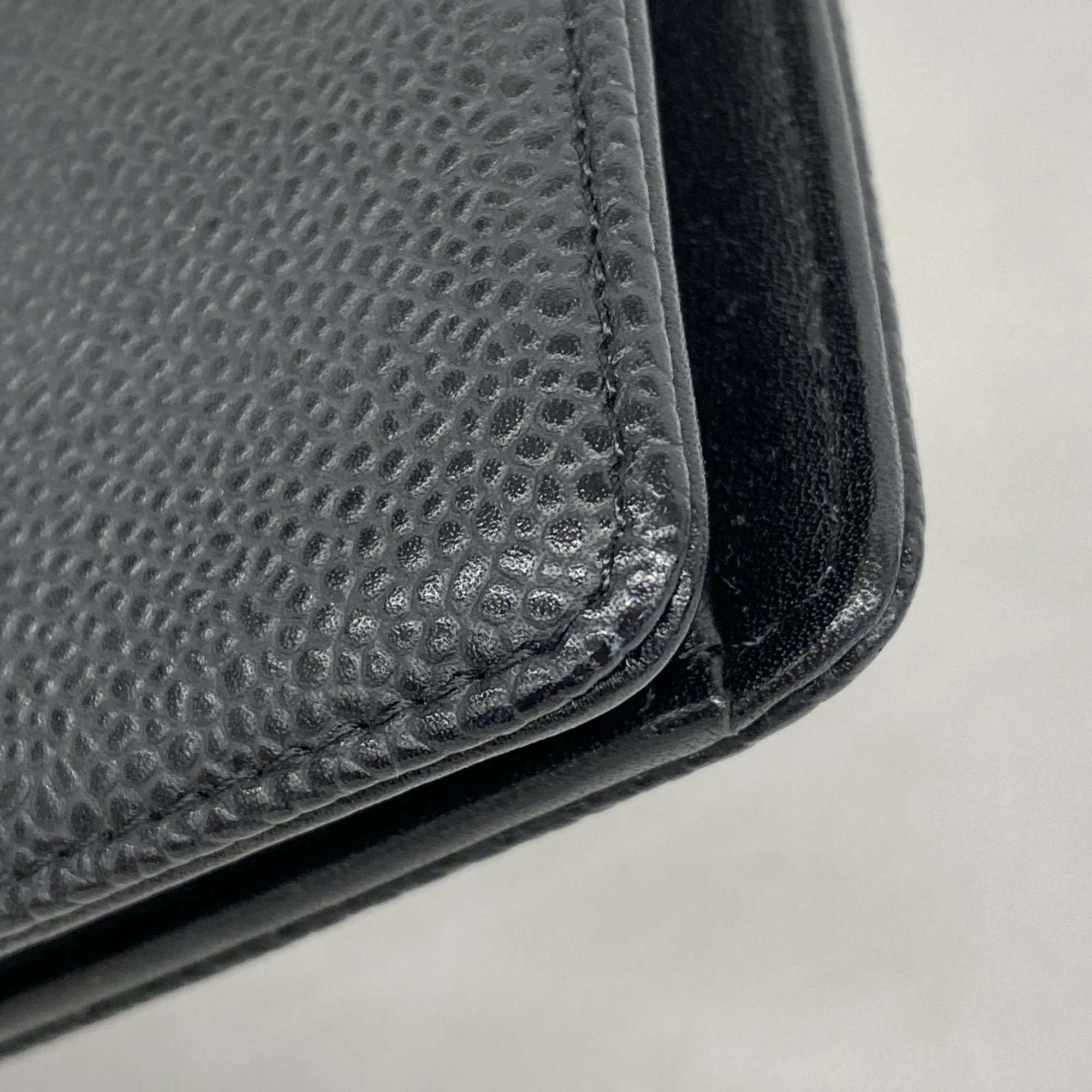 Chanel Grained Calfskin Long Wallet (Bi-Fold) (Pre-Owned)