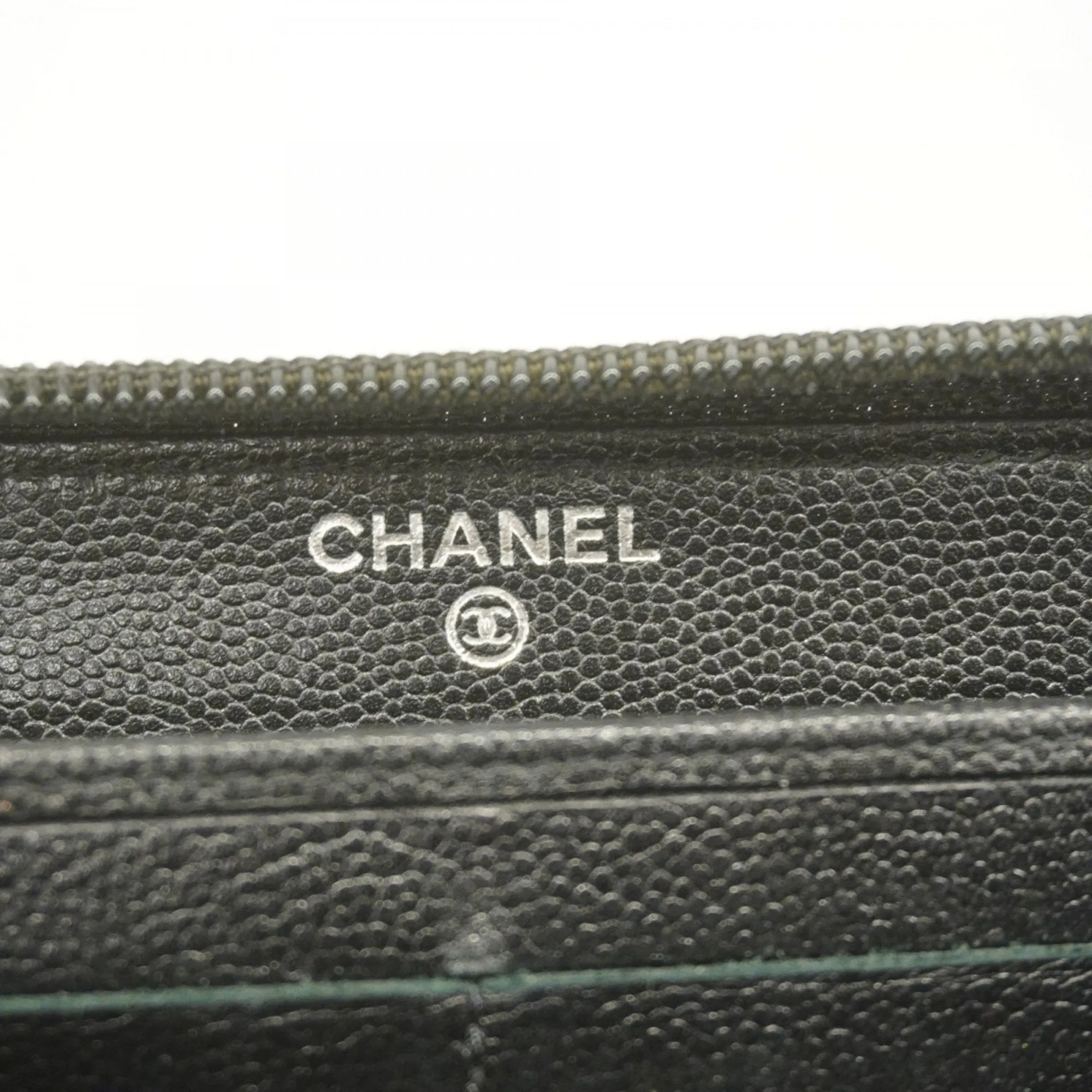 Chanel Grained Calfskin Long Wallet (Bi-Fold) (Pre-Owned)
