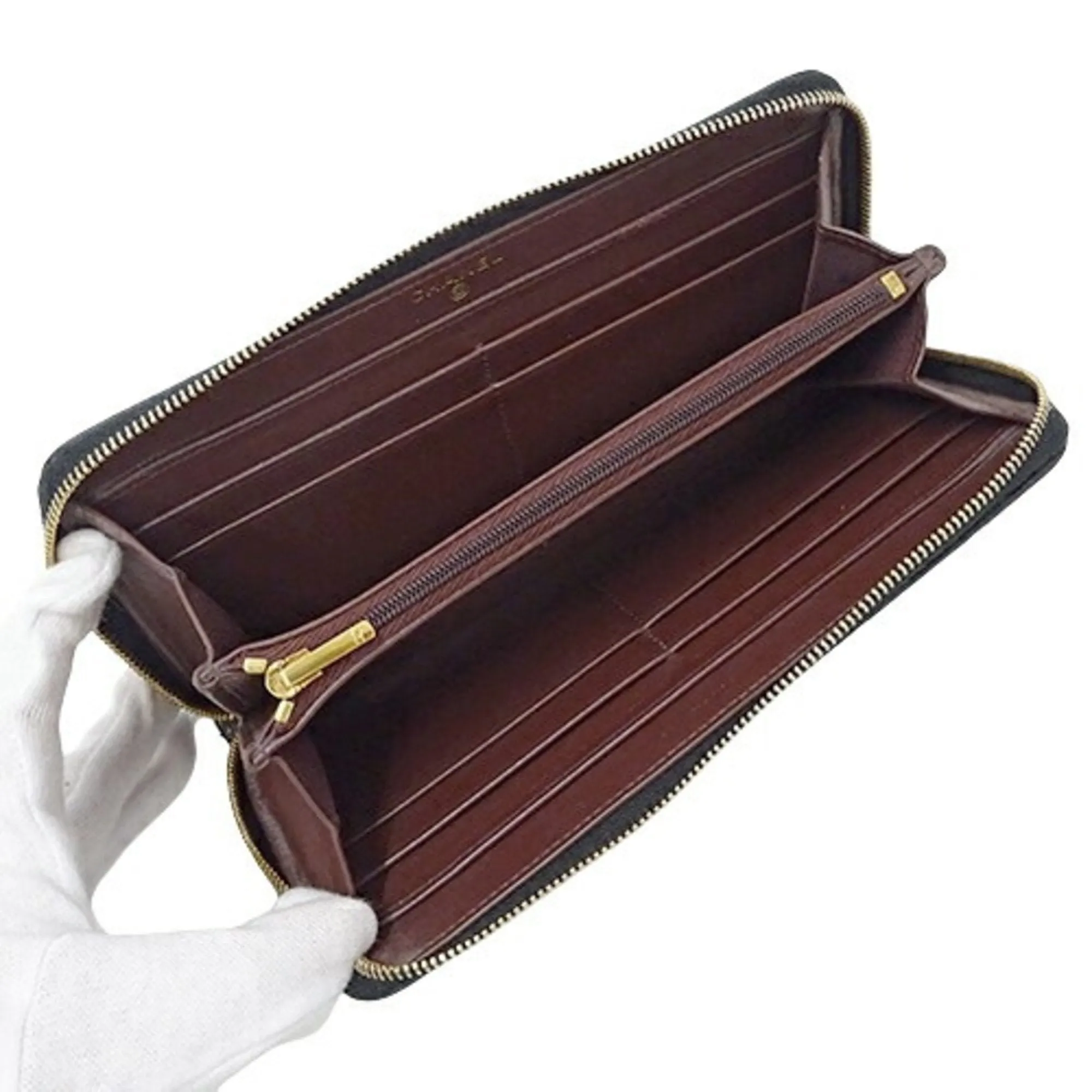 Chanel Grained Calfskin Long Wallet (Bi-Fold) (Pre-Owned)