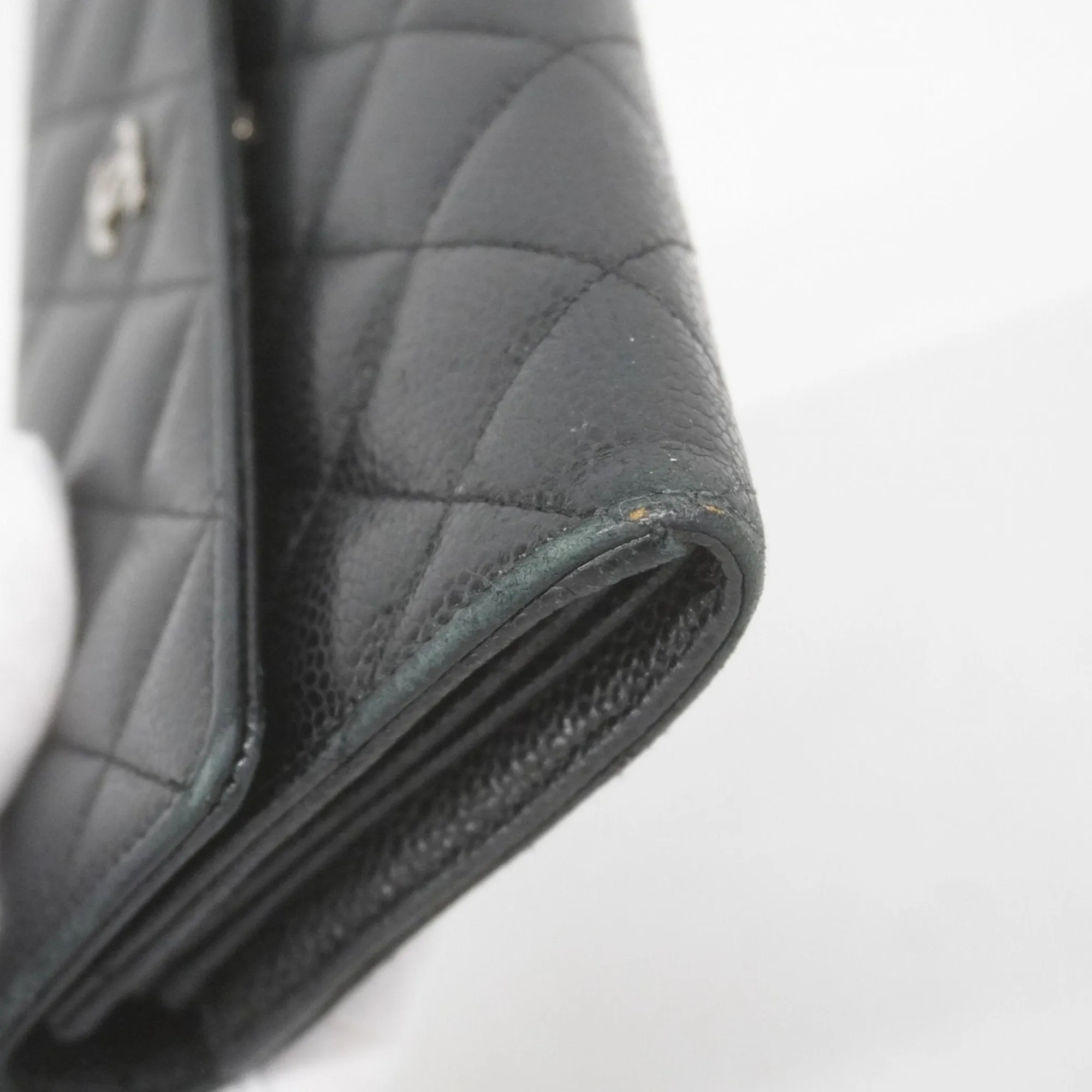 Chanel Grained Calfskin Long Wallet (Bi-Fold) (Pre-Owned)