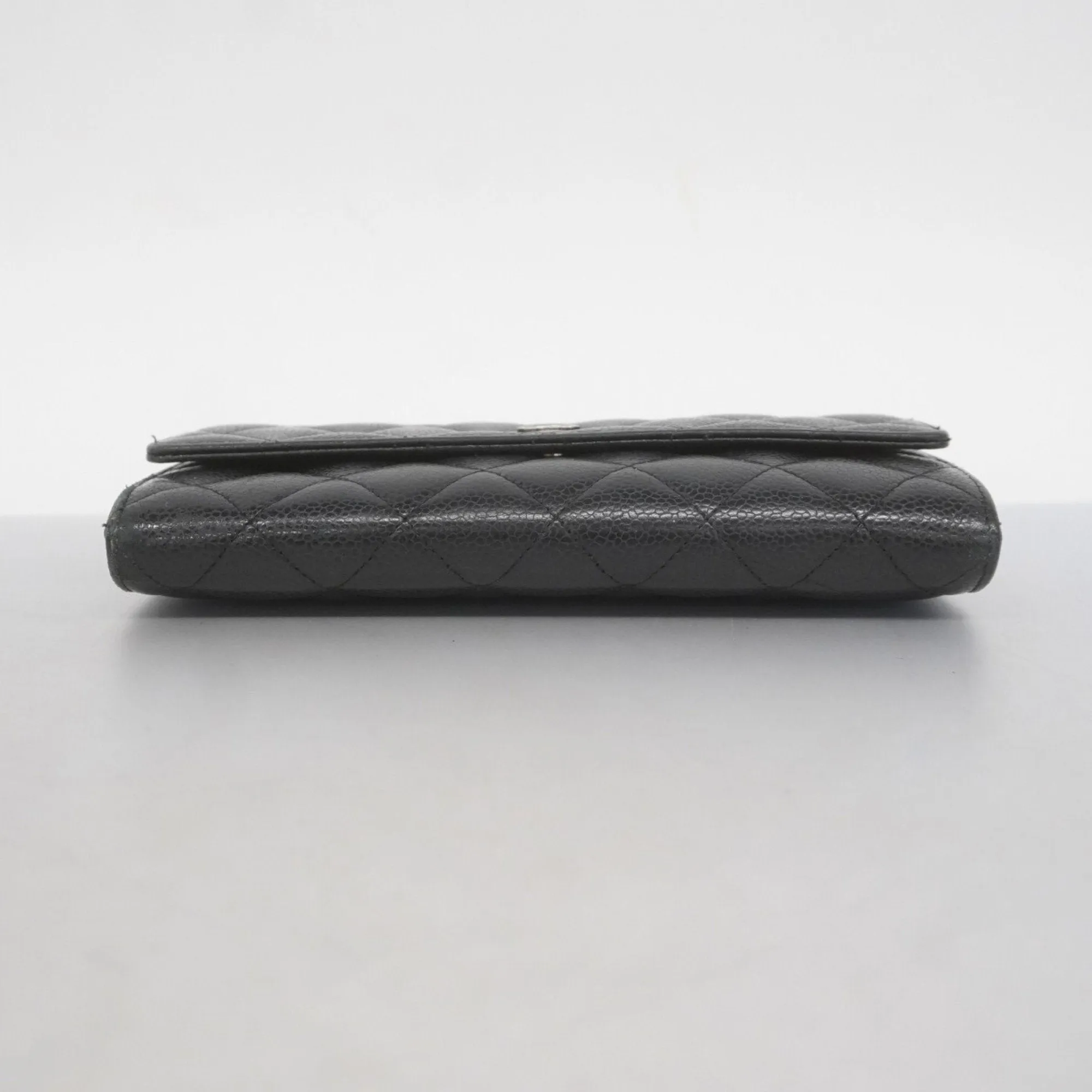 Chanel Grained Calfskin Long Wallet (Bi-Fold) (Pre-Owned)