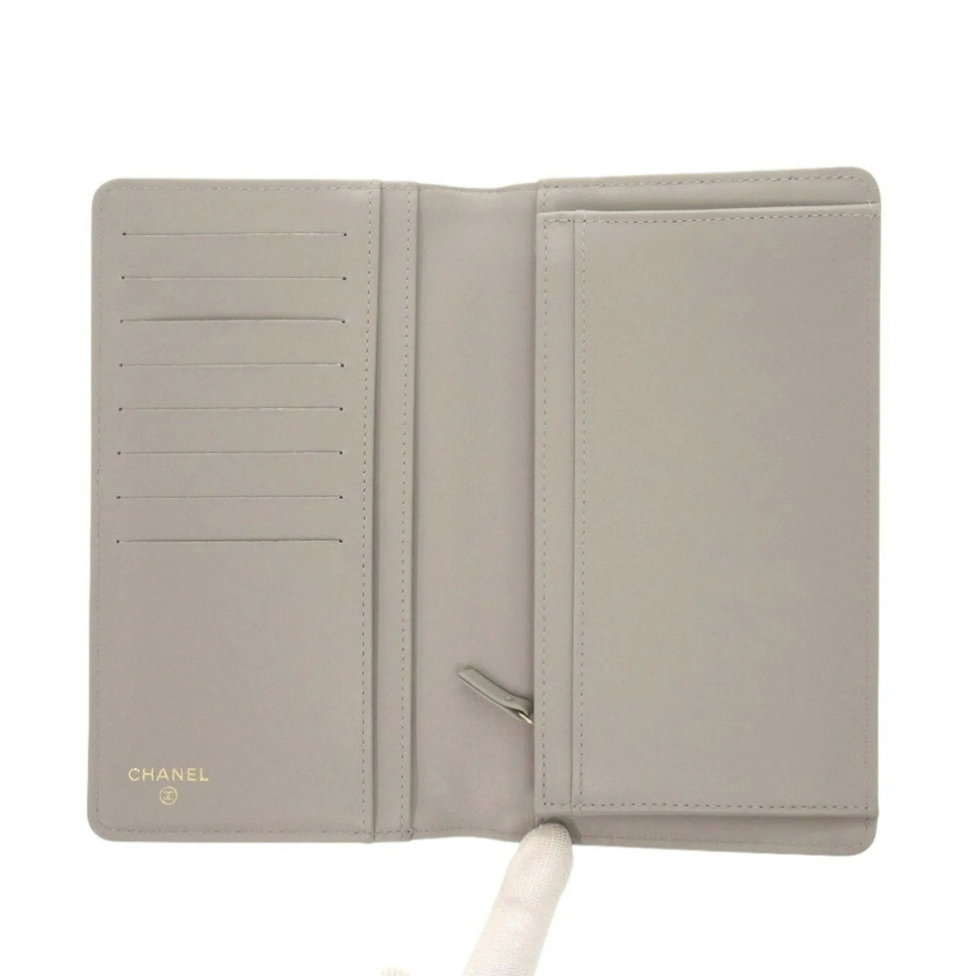 Chanel Grained Calfskin Long Wallet (Bi-Fold) (Pre-Owned)
