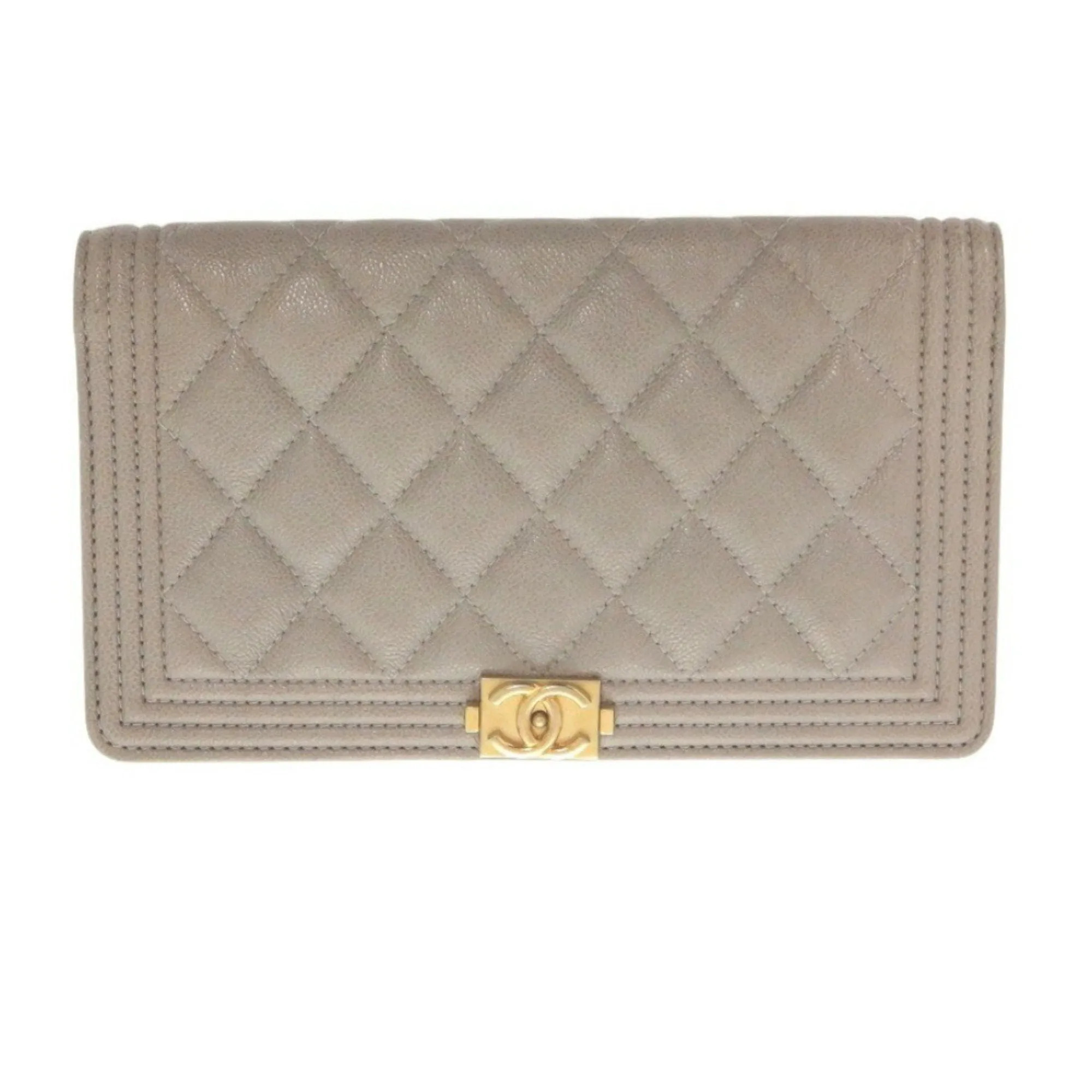 Chanel Grained Calfskin Long Wallet (Bi-Fold) (Pre-Owned)