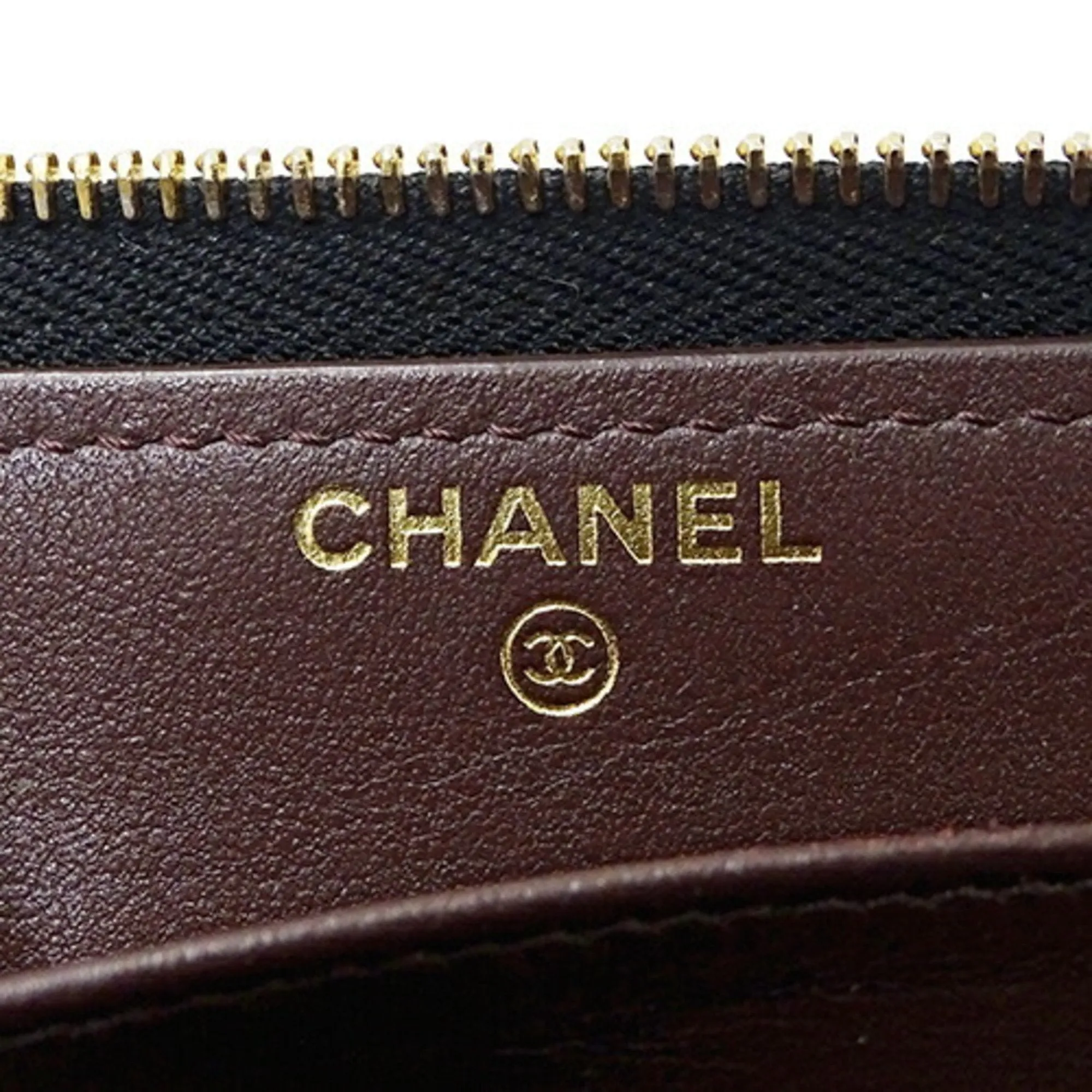 Chanel Grained Calfskin Long Wallet (Bi-Fold) (Pre-Owned)